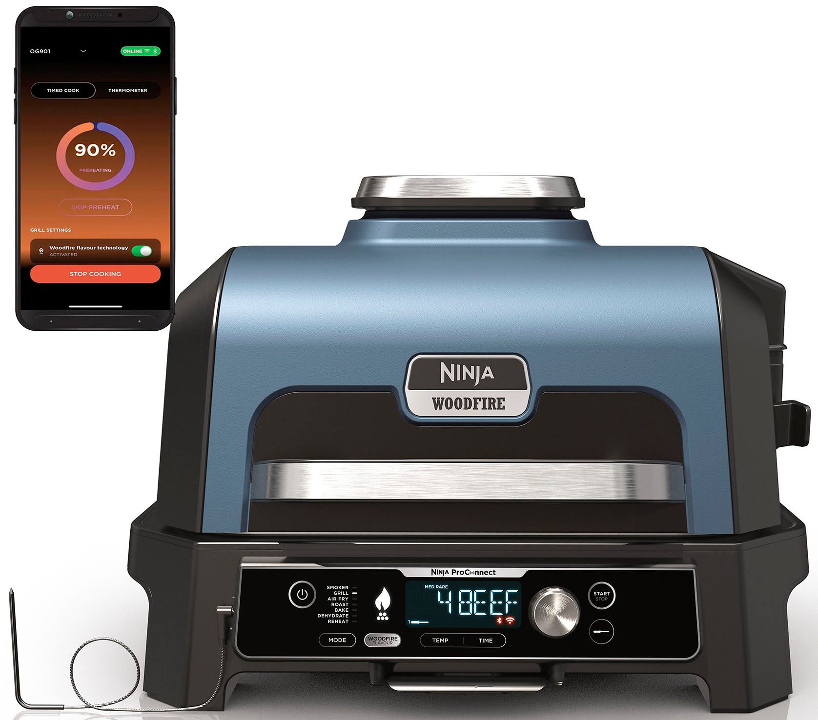 NINJA Tafelgrill Woodfire Pro Connect XL OG901EU