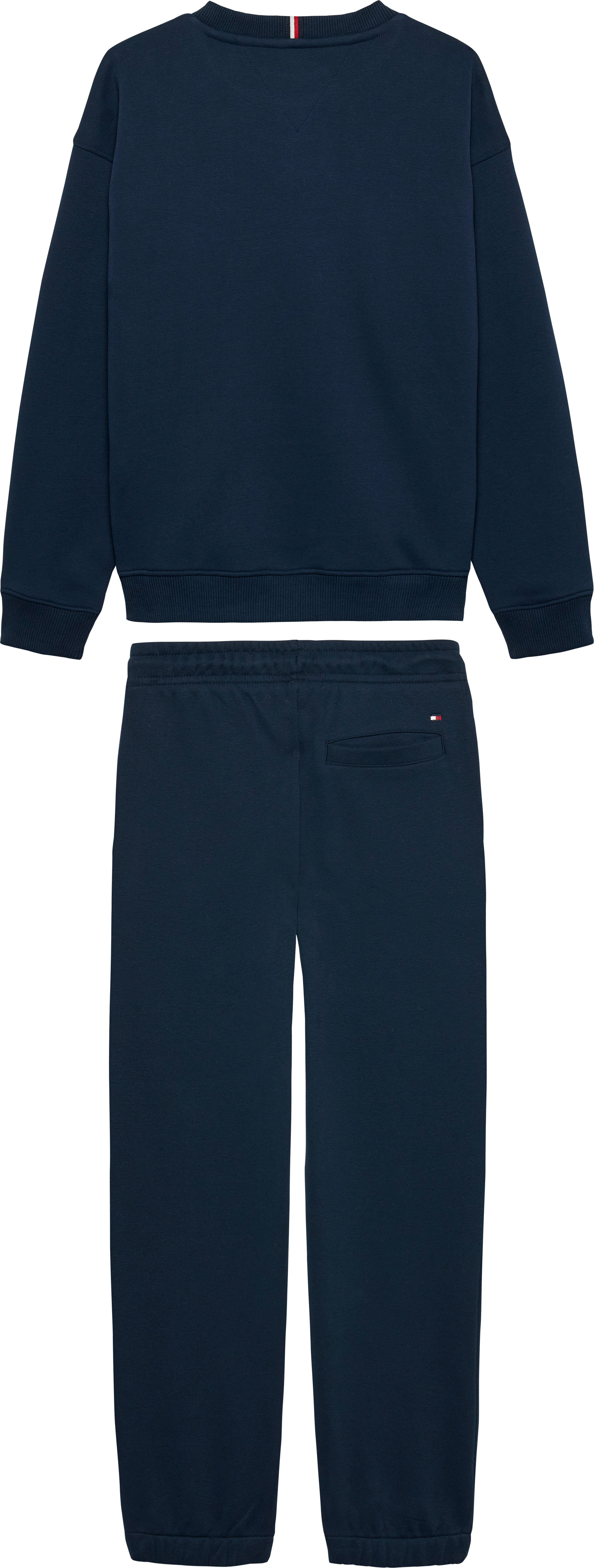 Tommy Hilfiger Shirt met lange mouwen en broek MINI CORP C-NECK SWEATSHIRT SET (2-delig)