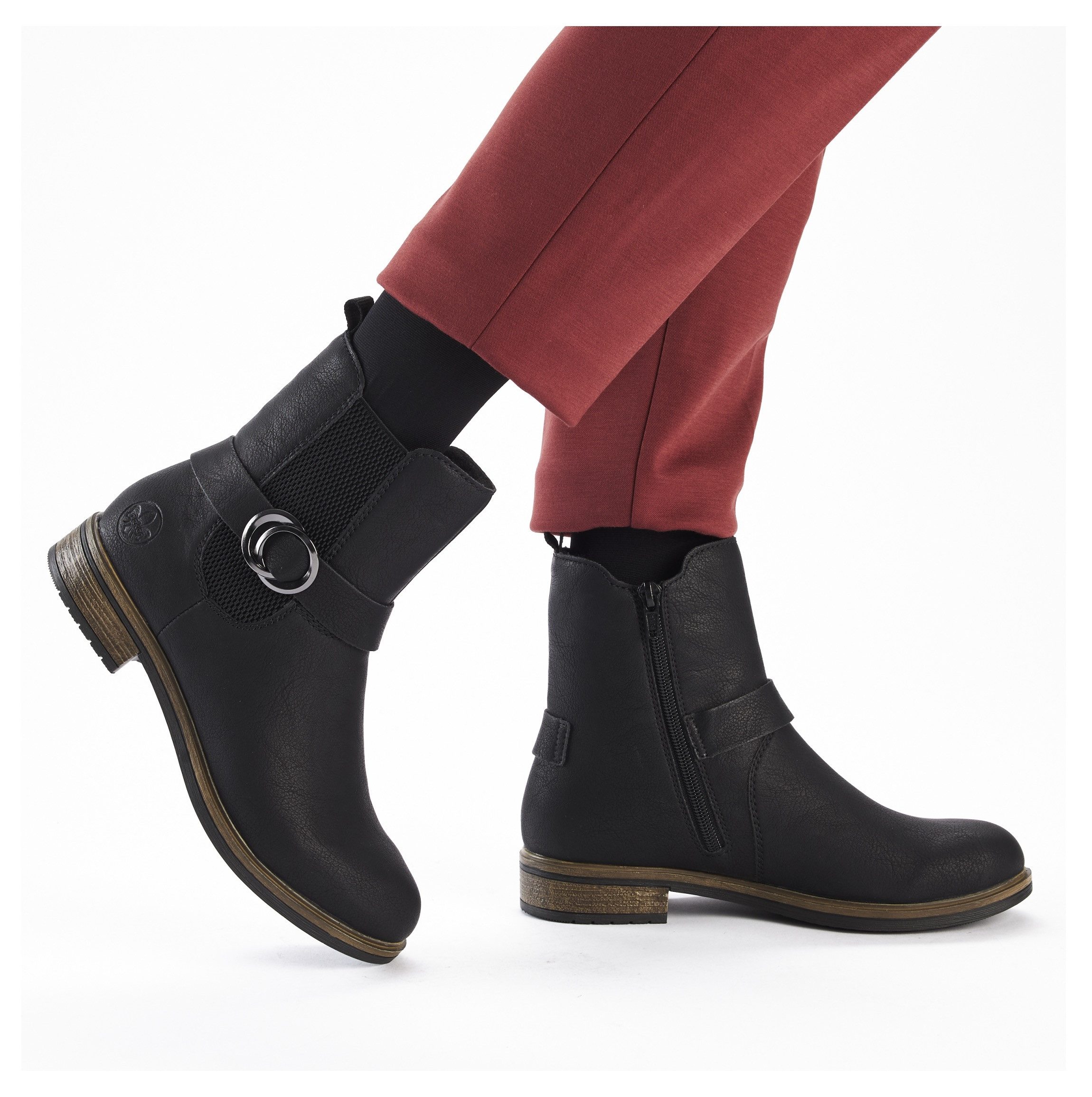 Rieker Winterlaarsjes chelseaboots, laarzen, hakken, met binnenrits