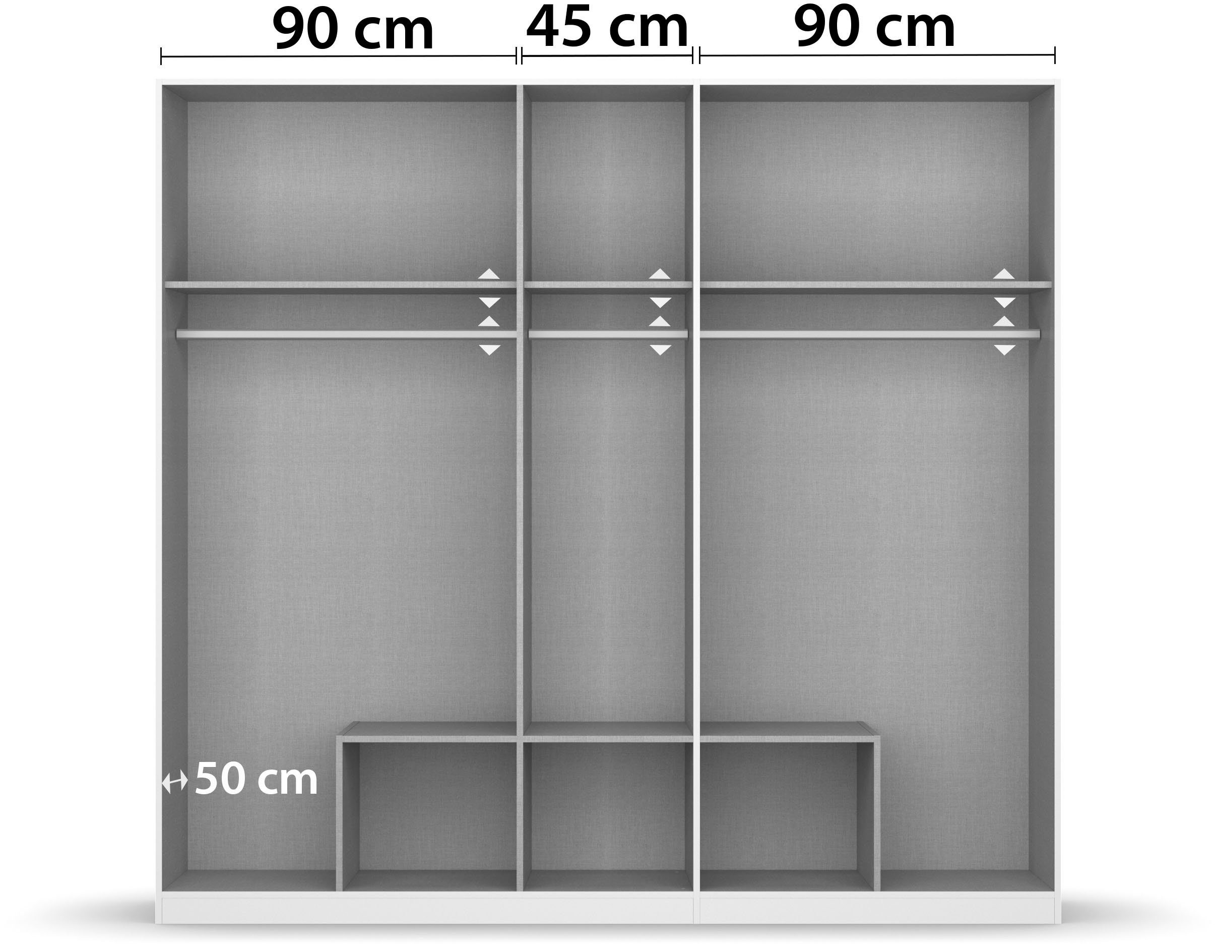 rauch Kledingkast Kast Garderobe Wasmand GAMMA in 3 Breedtes veel opbergruimte met 6 lades, met spiegel topseller made in germany