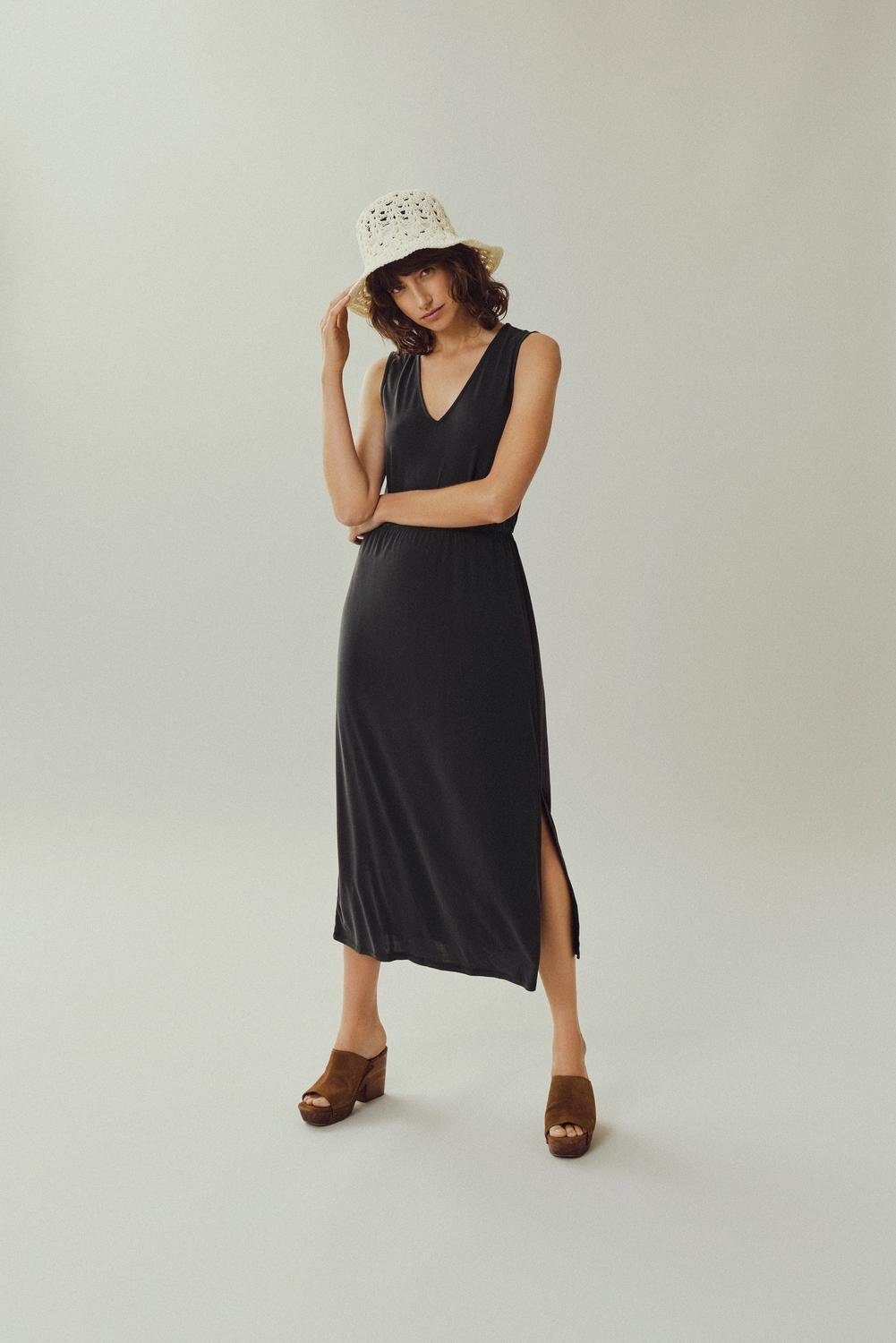 Vila Maxi-jurk VIMODALA V-NECK S L MIDI DRESS NOOS