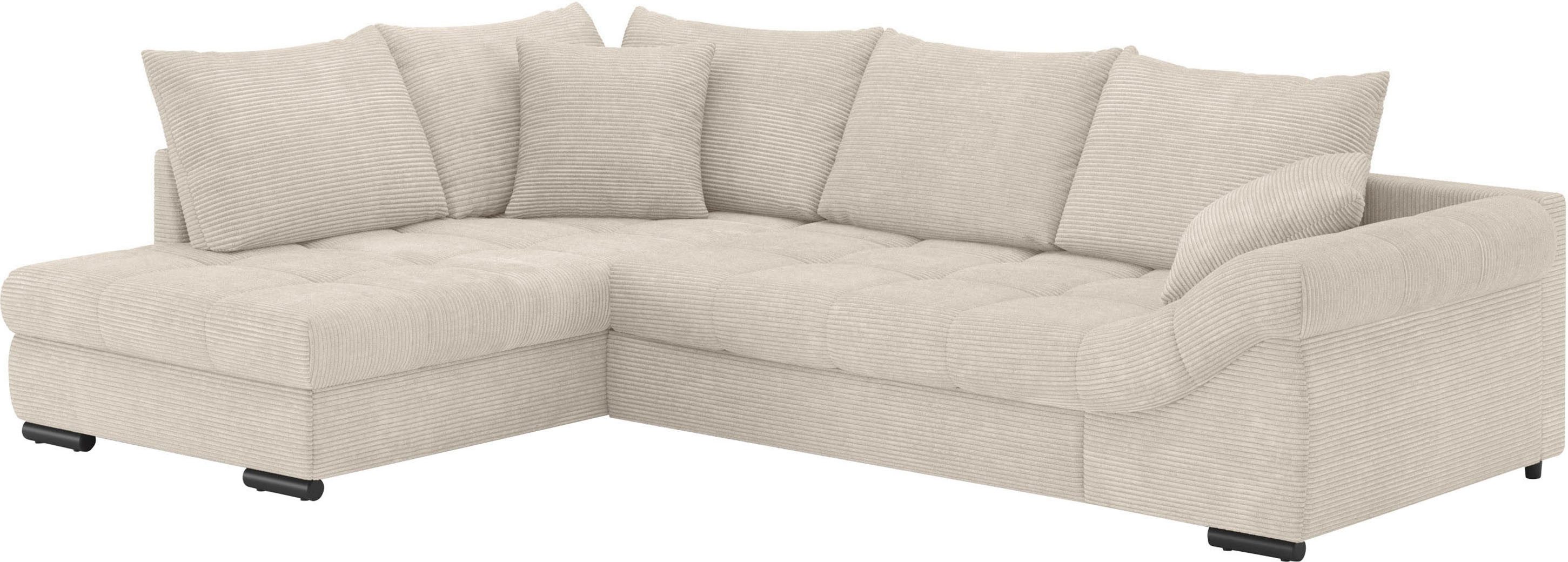 Mr. Couch Hoekbank Allegro, L-vorm met hoogslaper beduitbreiding, optioneel met koudschuim beige, hoekbanken, Ottomane links