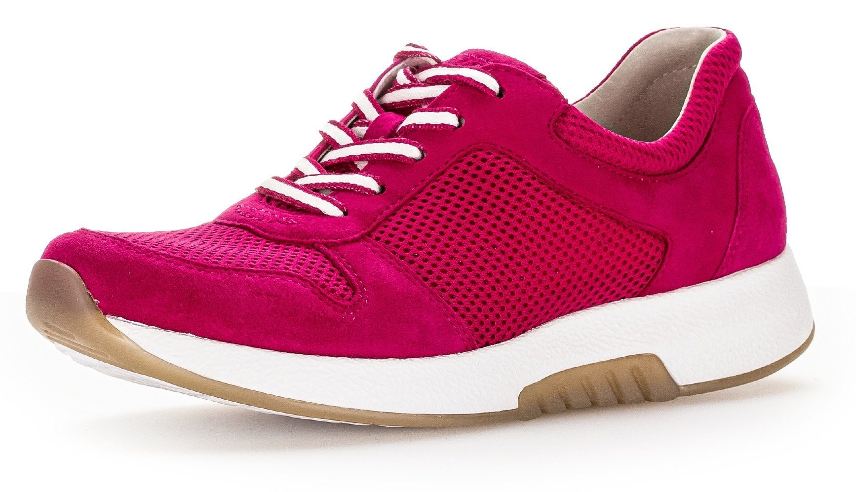 Gabor Rollingsoft Sneakers met sleehak vrijetijdsschoen, lage schoen, veterschoen met optifit verwisselbare inlegzool