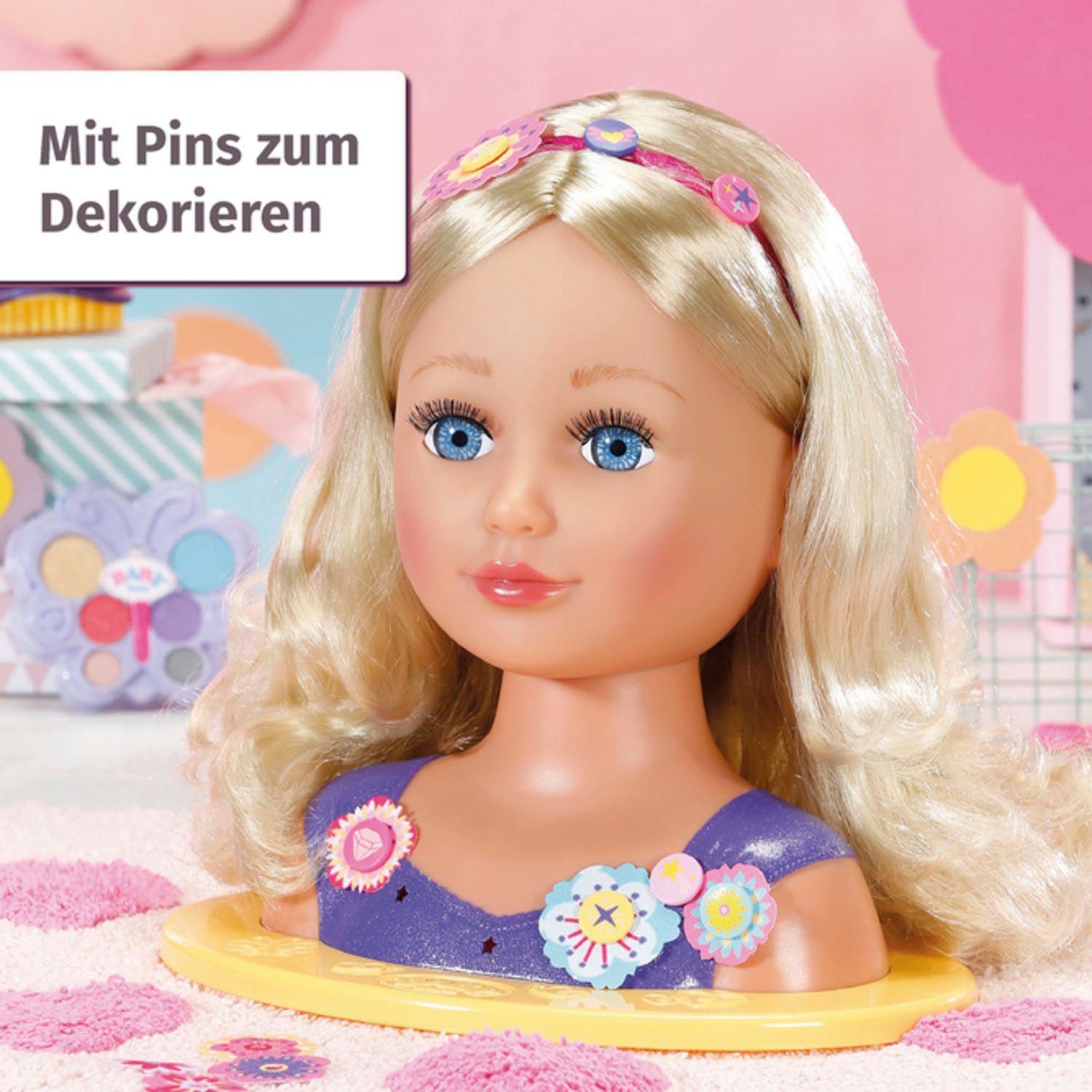 Baby Born Kaphoofd Sister styling head, paars