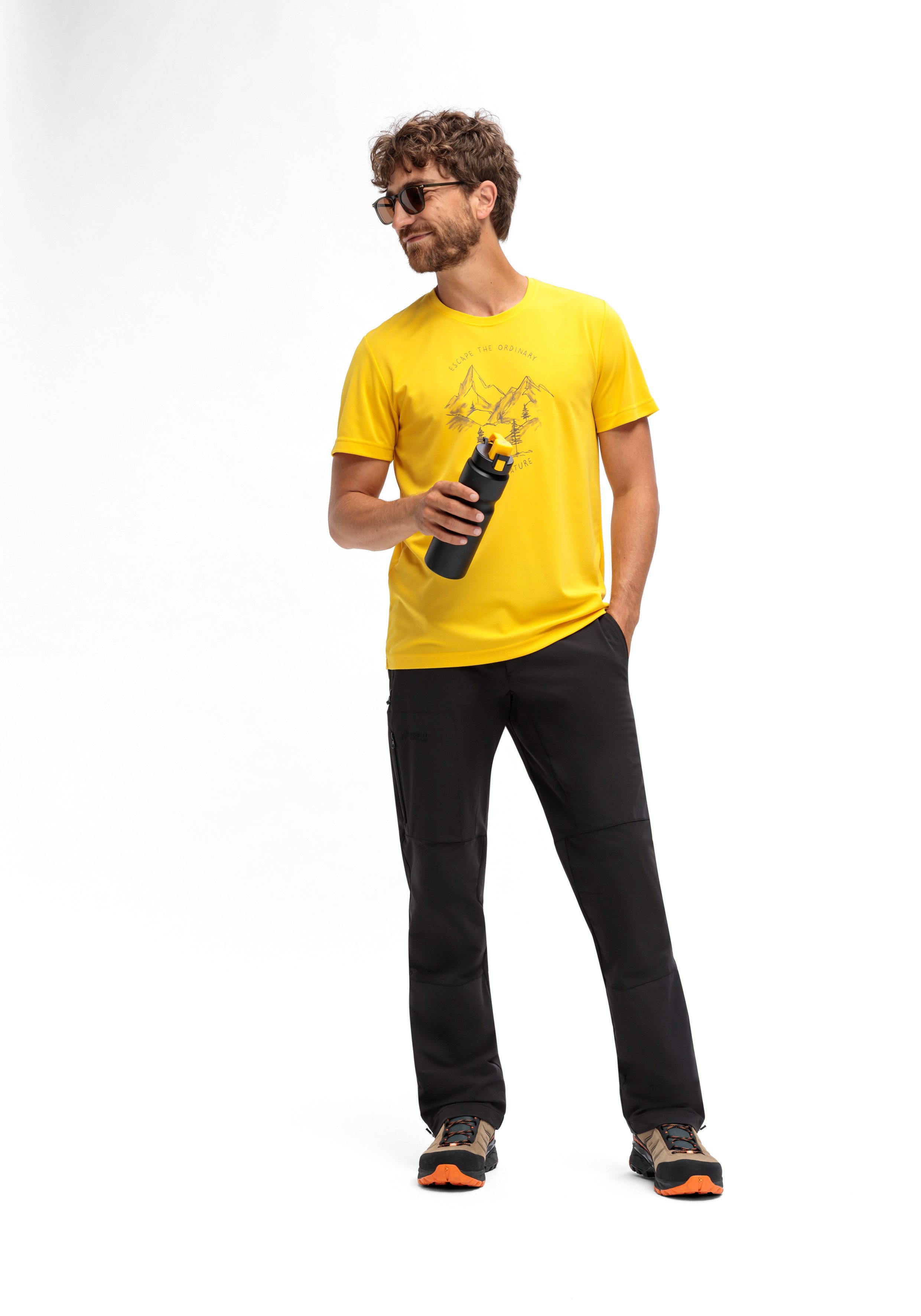 Maier Sports Outdoorbroek Halitit M Heren functionele broek, robuuste wandelbroek, 3 zakken + riem, regular fit