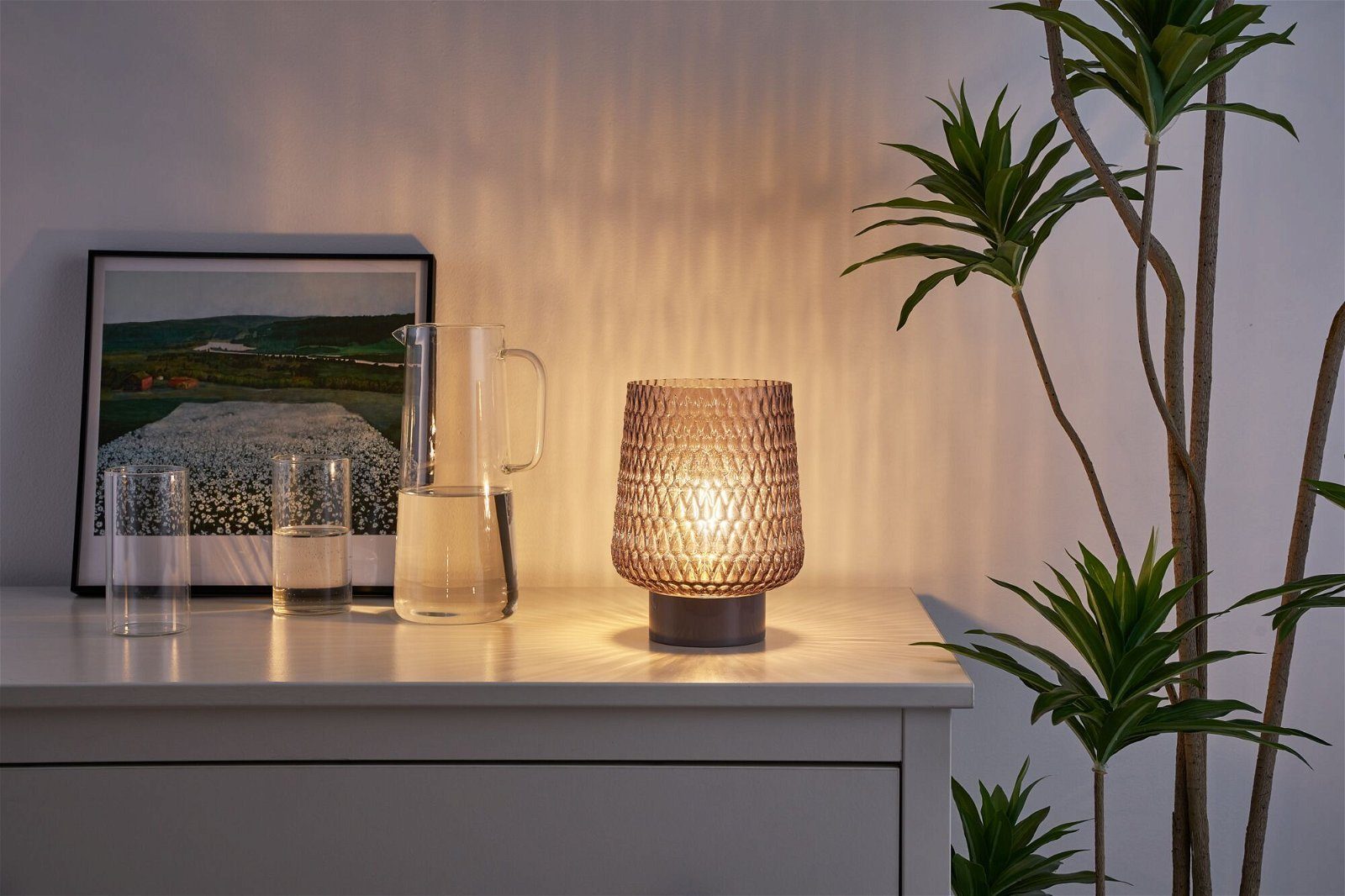Pauleen Led-tafellamp Sparkling Glamour mobile grijs glas/metaal