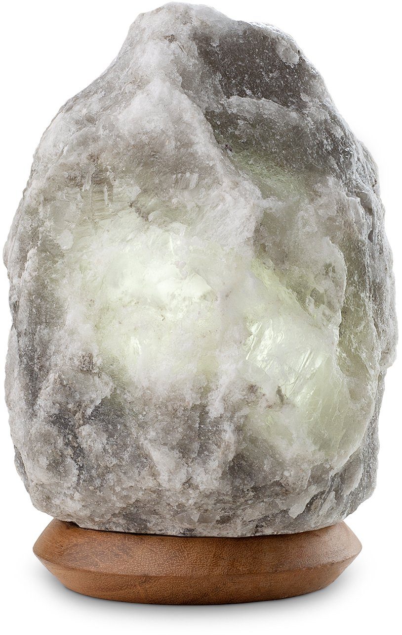 Schlafwelt Zoutkristal-tafellamp Sari Met de hand gemaakt van zoutkristal - iedere steen uniek, H: ca.18 cm, ca.2-3 kg (1 stuk)