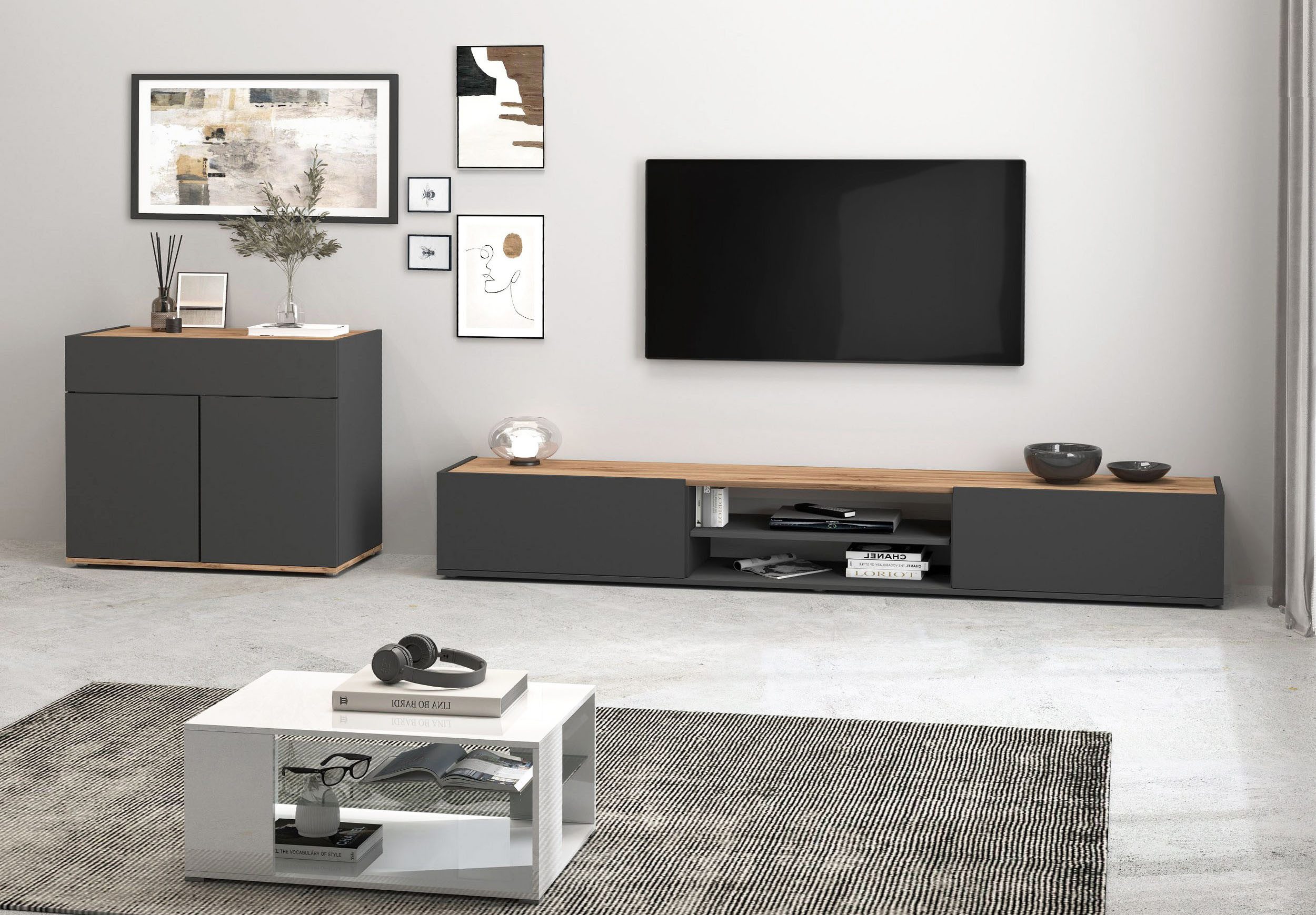 INOSIGN Dressoir Garda, Ladekast, Kast, Buffet 2 deuren, 1 lade, greeploos breedte 80,9 cm