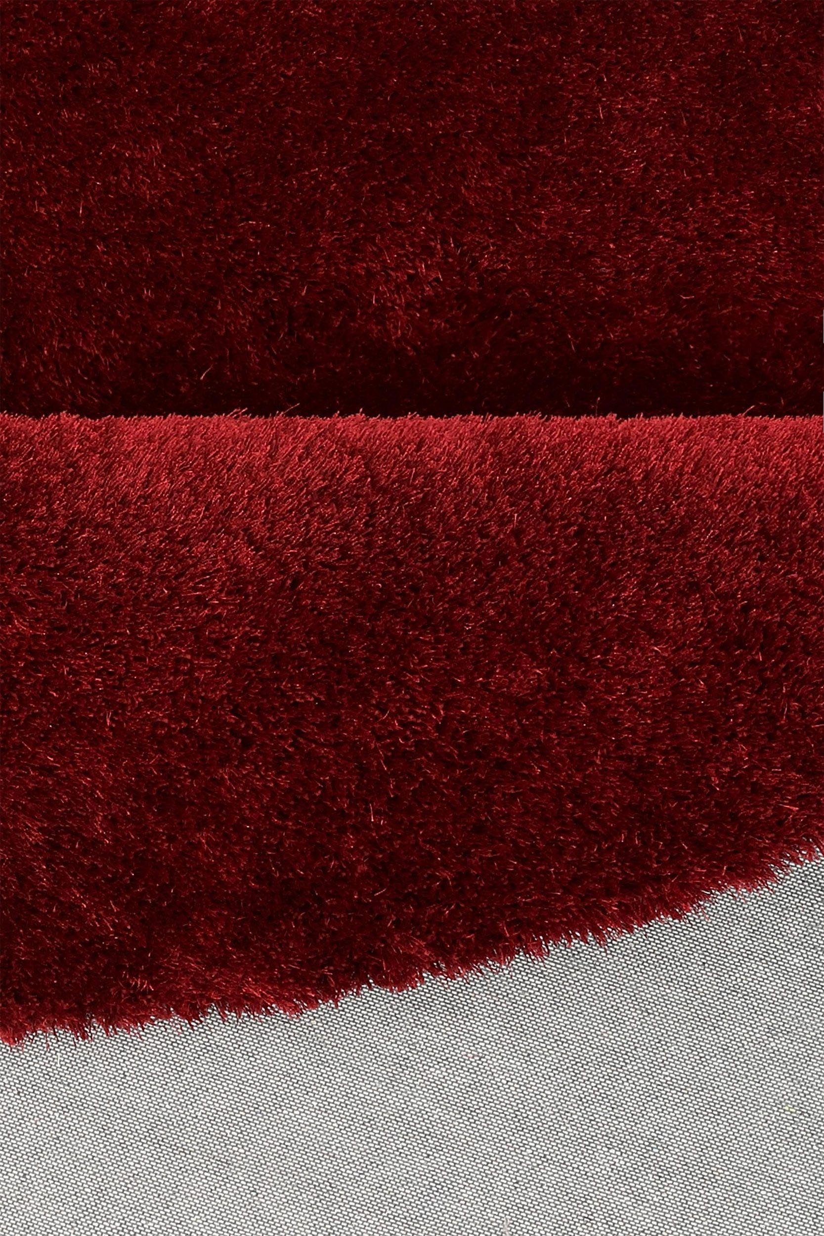 Home affaire Hoogpolig vloerkleed Deman Unikleuren, bijzonder zacht en behaaglijk door microvezel, rond