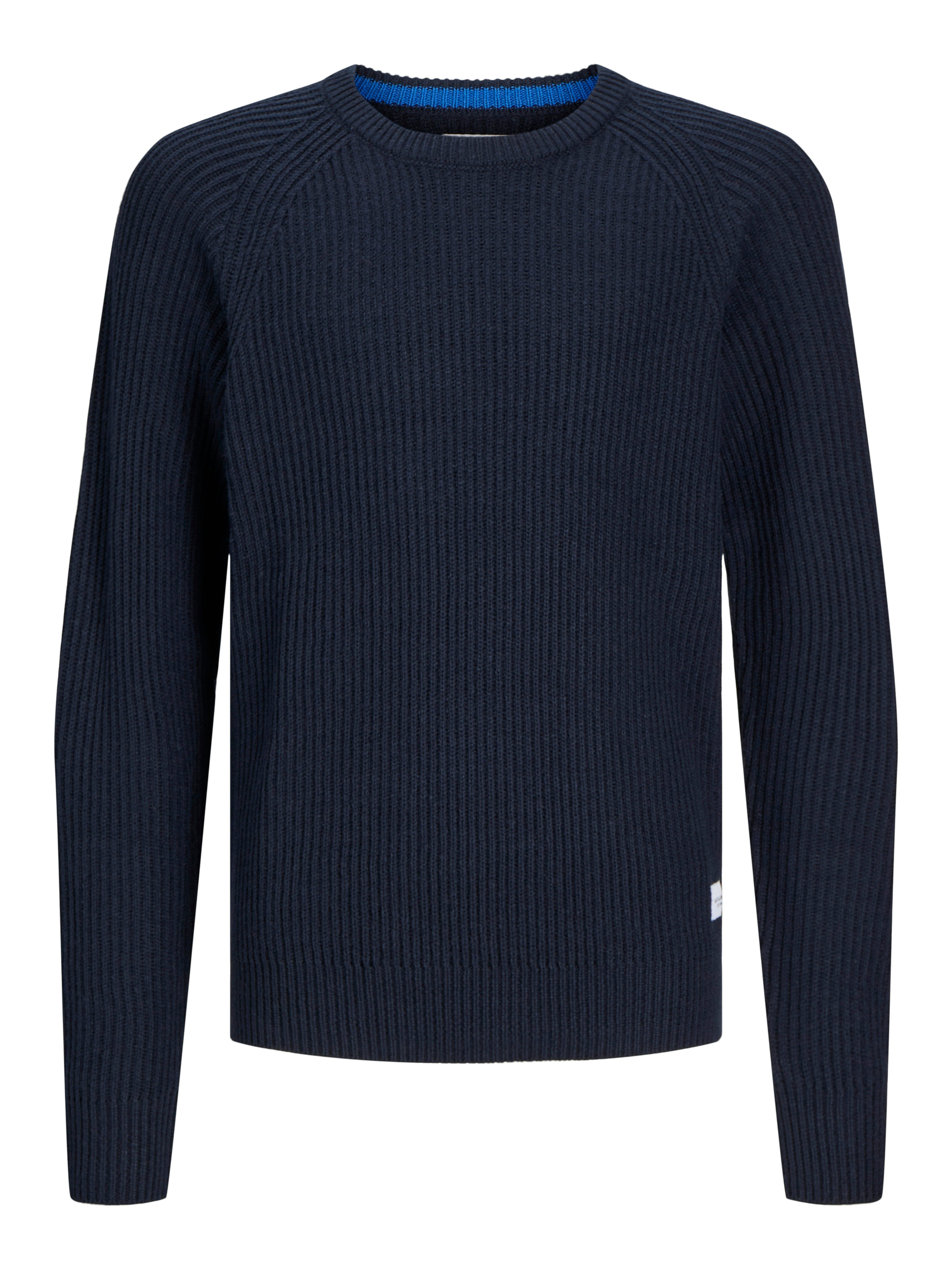 Jack & Jones Junior Gebreide trui JJPANNEL KNIT CREW NECK AW24 JNR