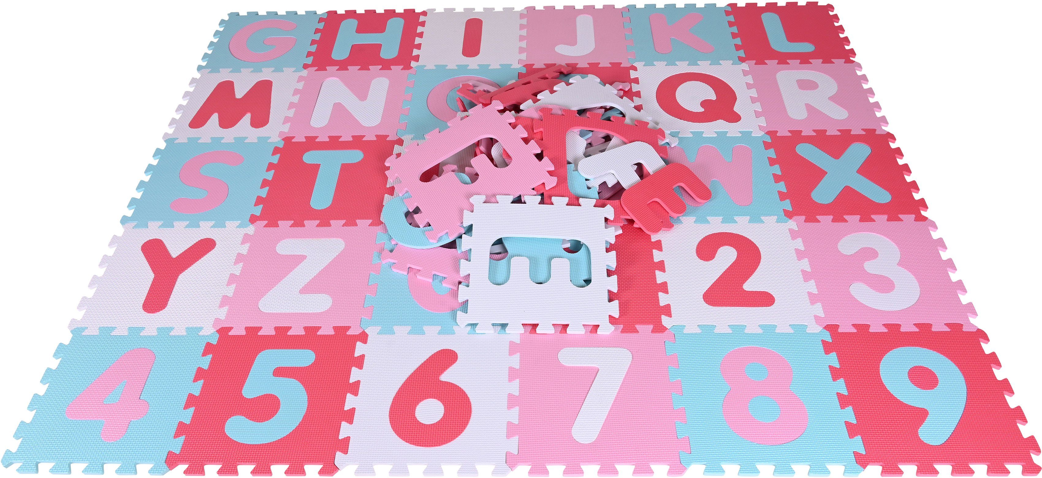 Knorrtoys® Puzzel Alfabet + getallen, pink-roze