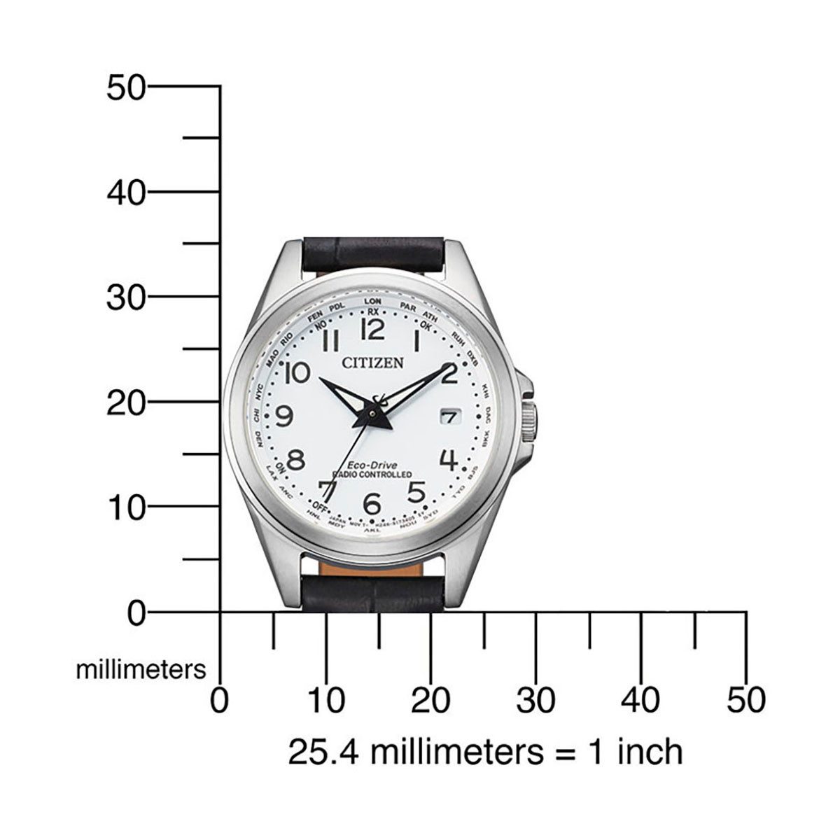 Citizen Radiografisch horloge EC1180-81L Polshorloge, dameshorloge, solar, leren band, saffierglas, datum