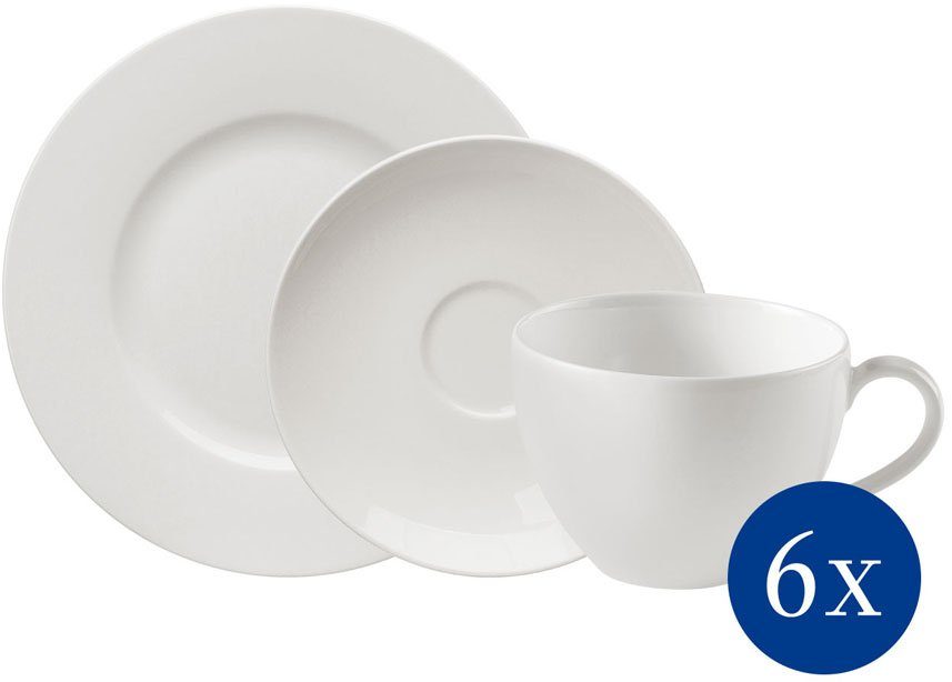 vivo Villeroy & Boch Group Koffieservies Basic White Made in Germany, Fine China porselein (set, 18-delig)