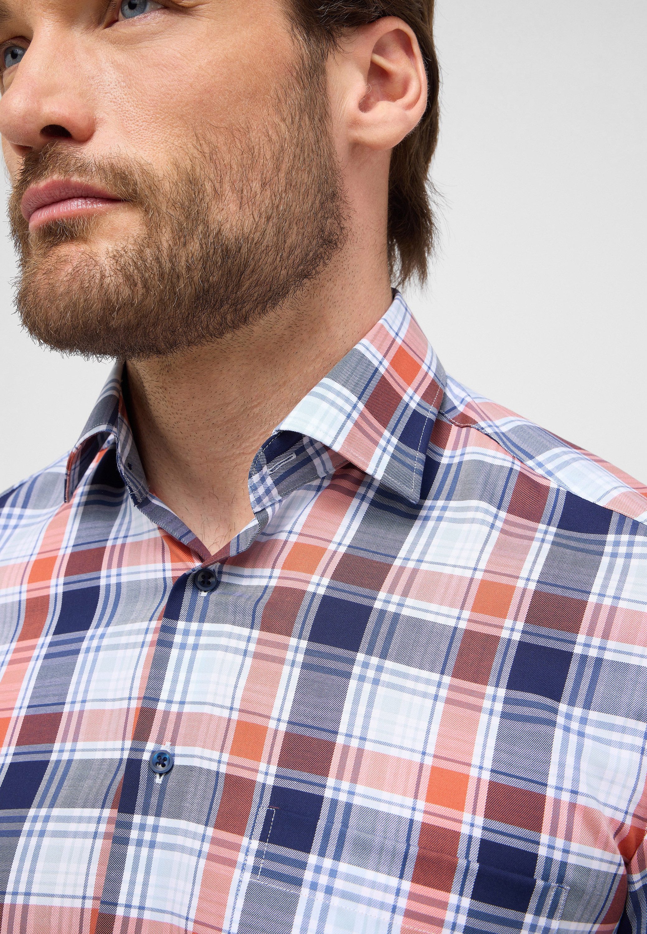Eterna Overhemd met lange mouwen Comfort fit NON IRON (strijkvrij)