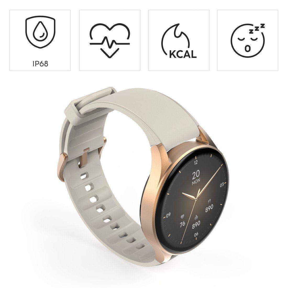 Hama Smartwatch 8900 (belfunctie, GPS, waterdicht IP68, hartslag)
