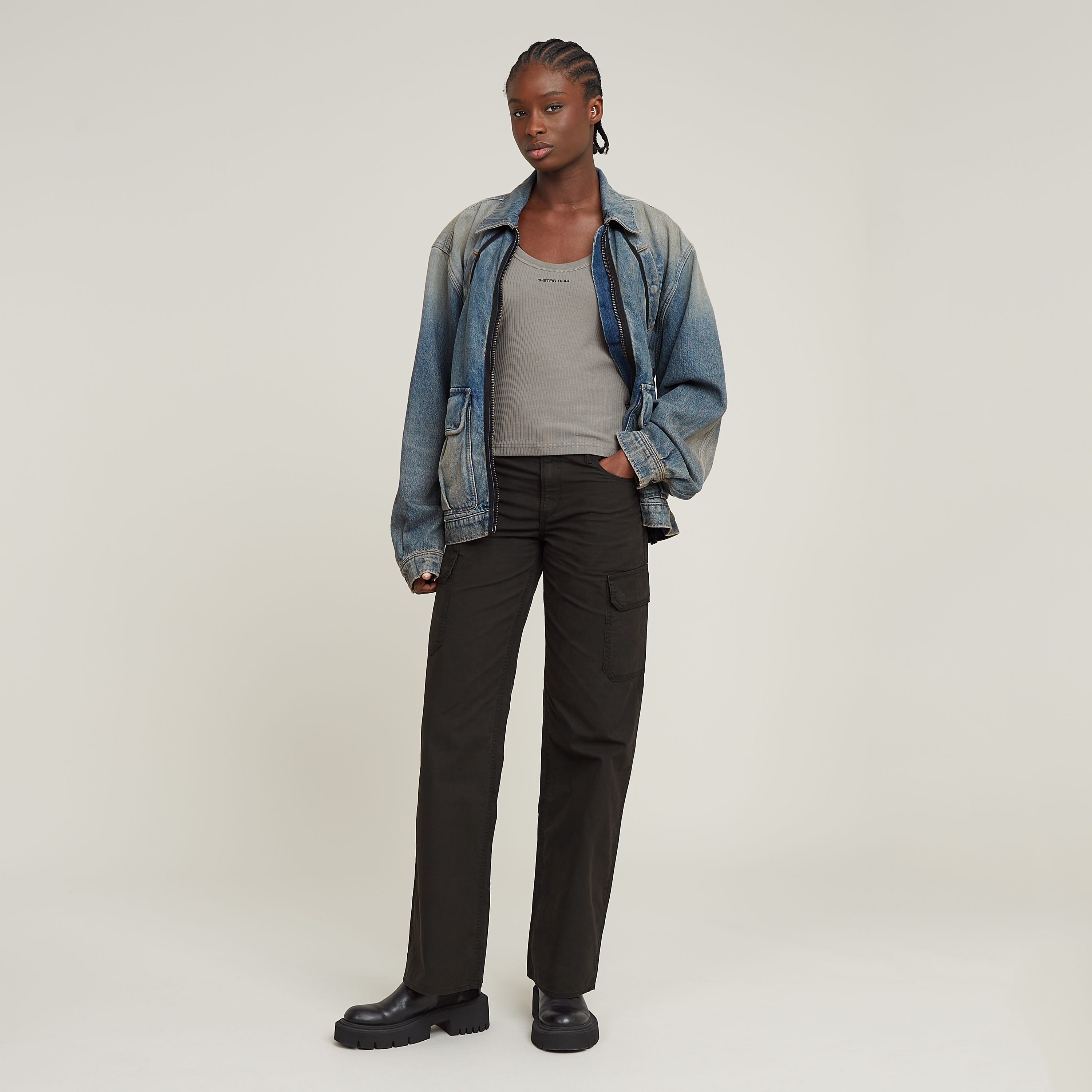 G-Star RAW Five-pocketsbroek Judee Cargo met opgestikte zakken