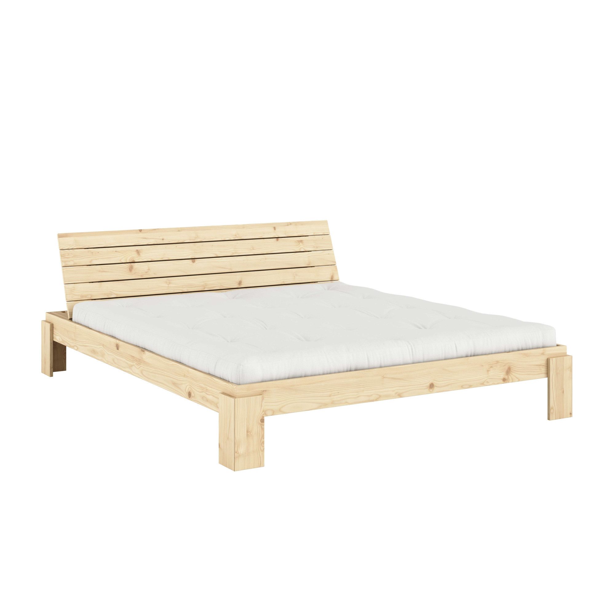Karup Ledikant met bergruimte Layers bed hoofdeinde, bedframe met opbergruimte hoofdeinde, meerdere maten bedden beige