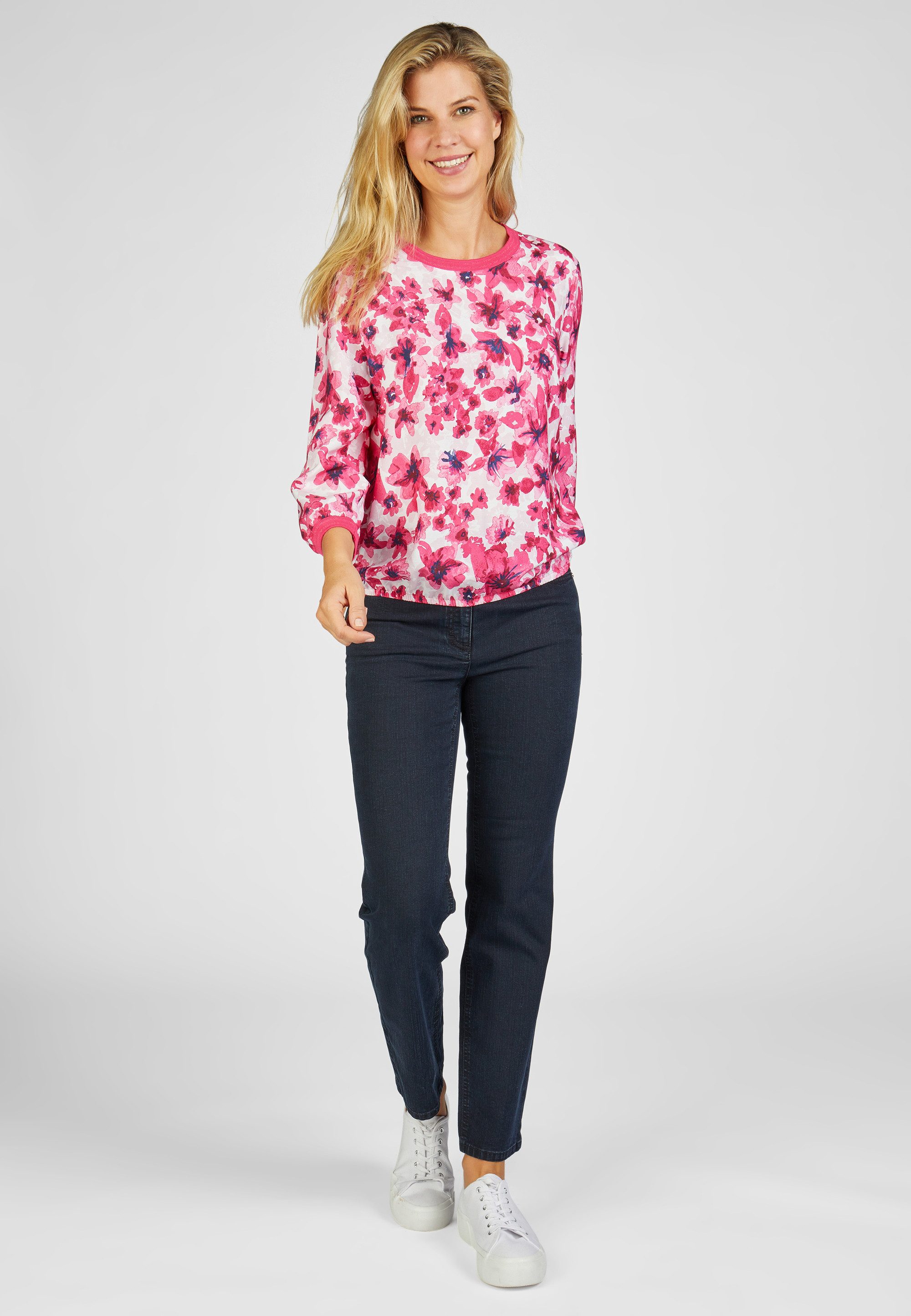 Rabe Blouse met lange mouwen met opvallend bloemenpatroon