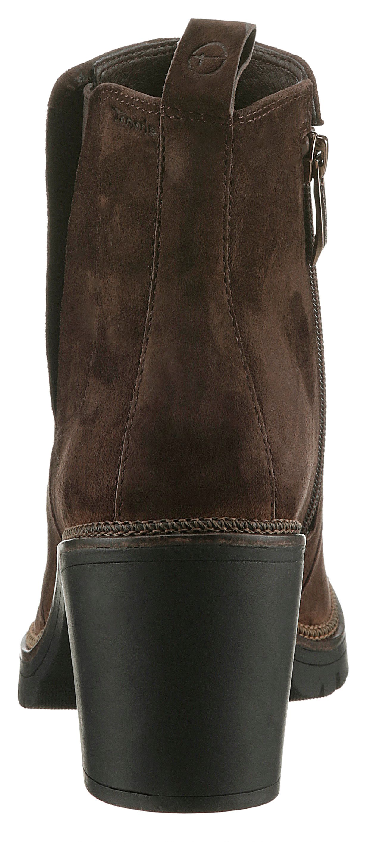 Tamaris Laarsjes blokhak, chelseaboots, ankleboots met kleine stretch-inzet