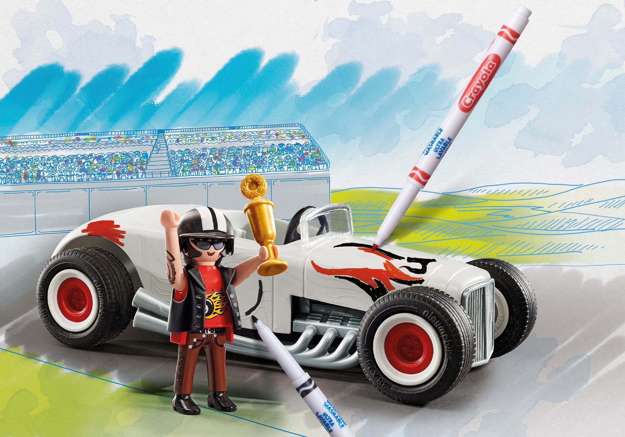 Playmobil® Constructie-speelset Racewagen (71376), Color (20-delig)