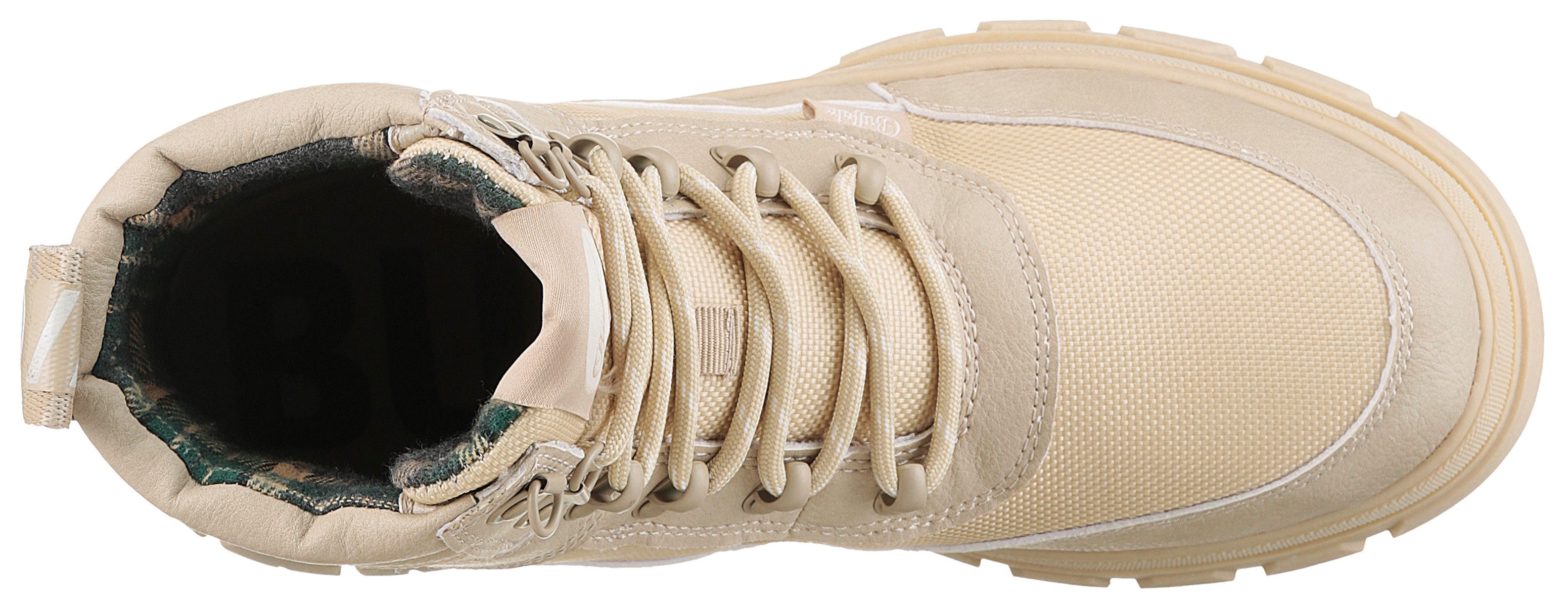 Buffalo Veterschoenen NOVA COM VEGAN enkellaars, high top sneaker, plateau hak, met memory foam