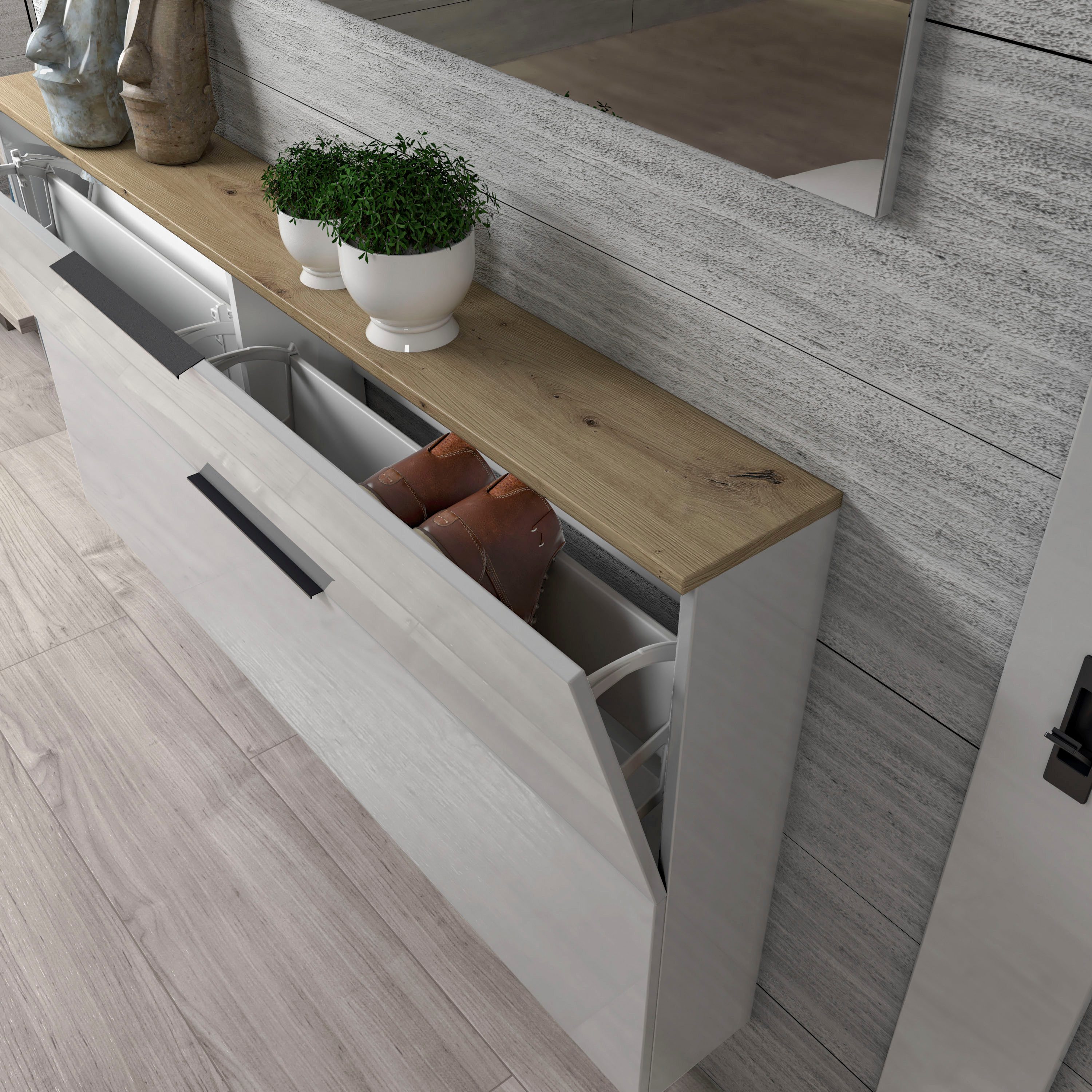 INOSIGN Schoenenkast SPACE, schoenenkipper, schoenenkast, schoenencommode, slechts 19 cm diep