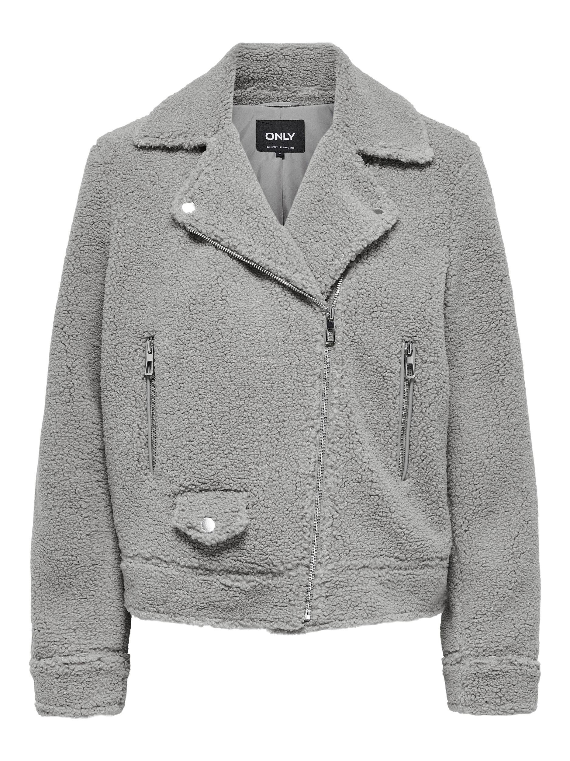Only Bikerjack ONLRIO TEDDY BIKER JACKET CC OTW in bikerstijl van knuffelzachte teddypluche