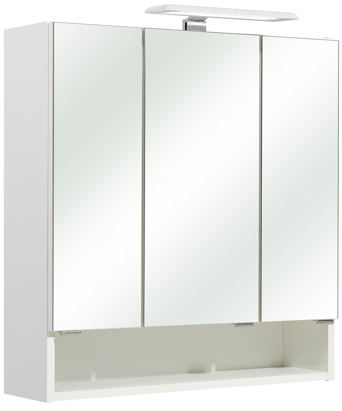 Saphir Badmeubelset Quickset 953 2-delig, wastafelonderkast en led-spiegelkast in glanzend wit, badkamermeubel inclusief deurdemper, zonder wasbak, 5 deuren (set)