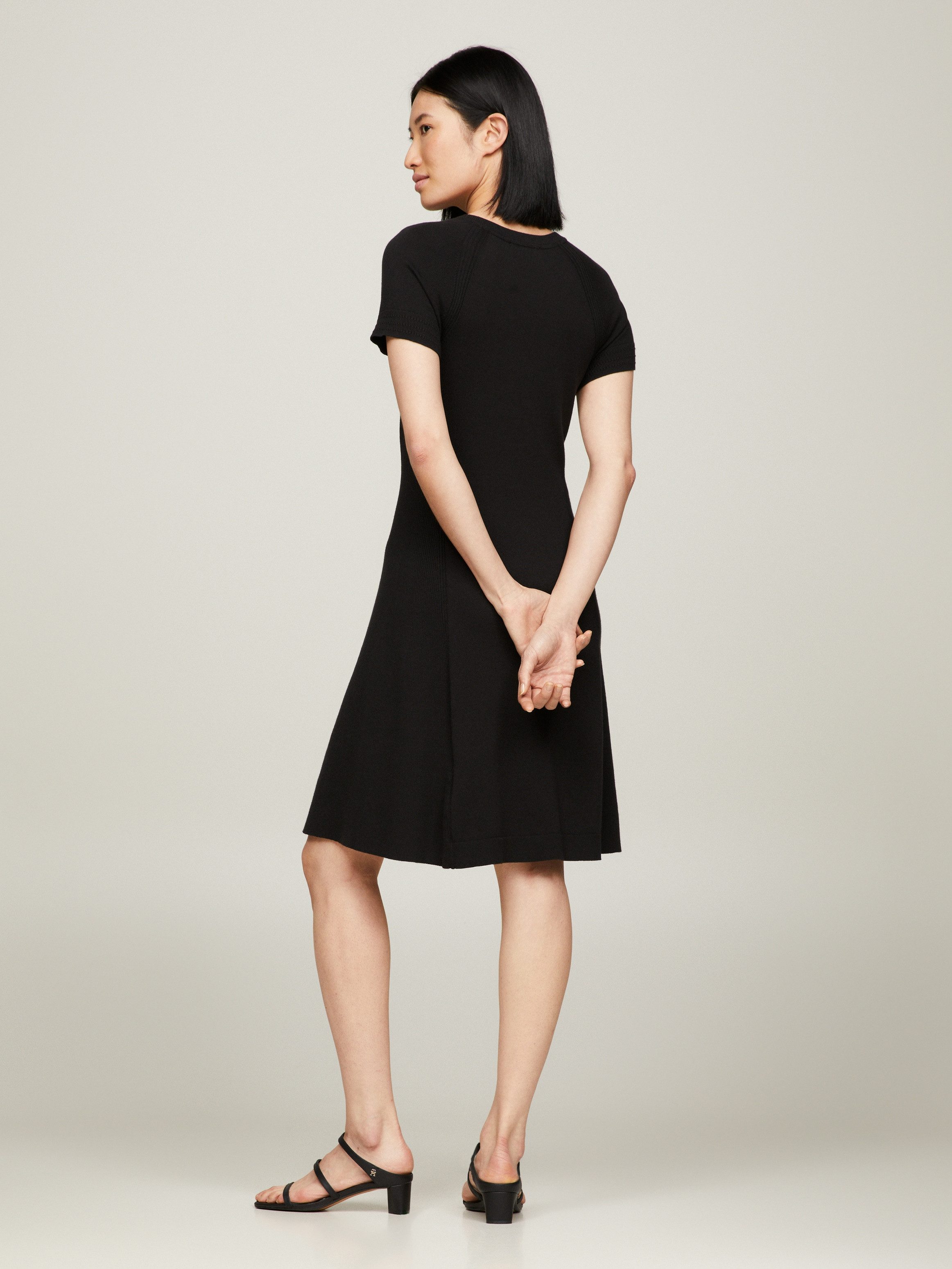 Tommy Hilfiger Jerseyjurk CO JERSEY STITCH F&F DRESS met logoborduursel op borsthoogte