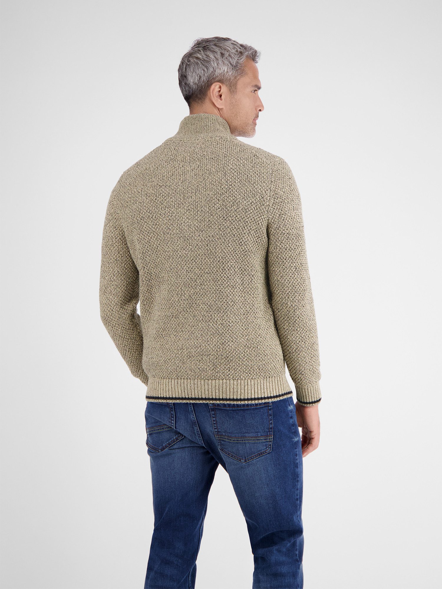Lerros Gebreide trui LERROS Gebreide pullover met kabelpatroon en Troyerkraag