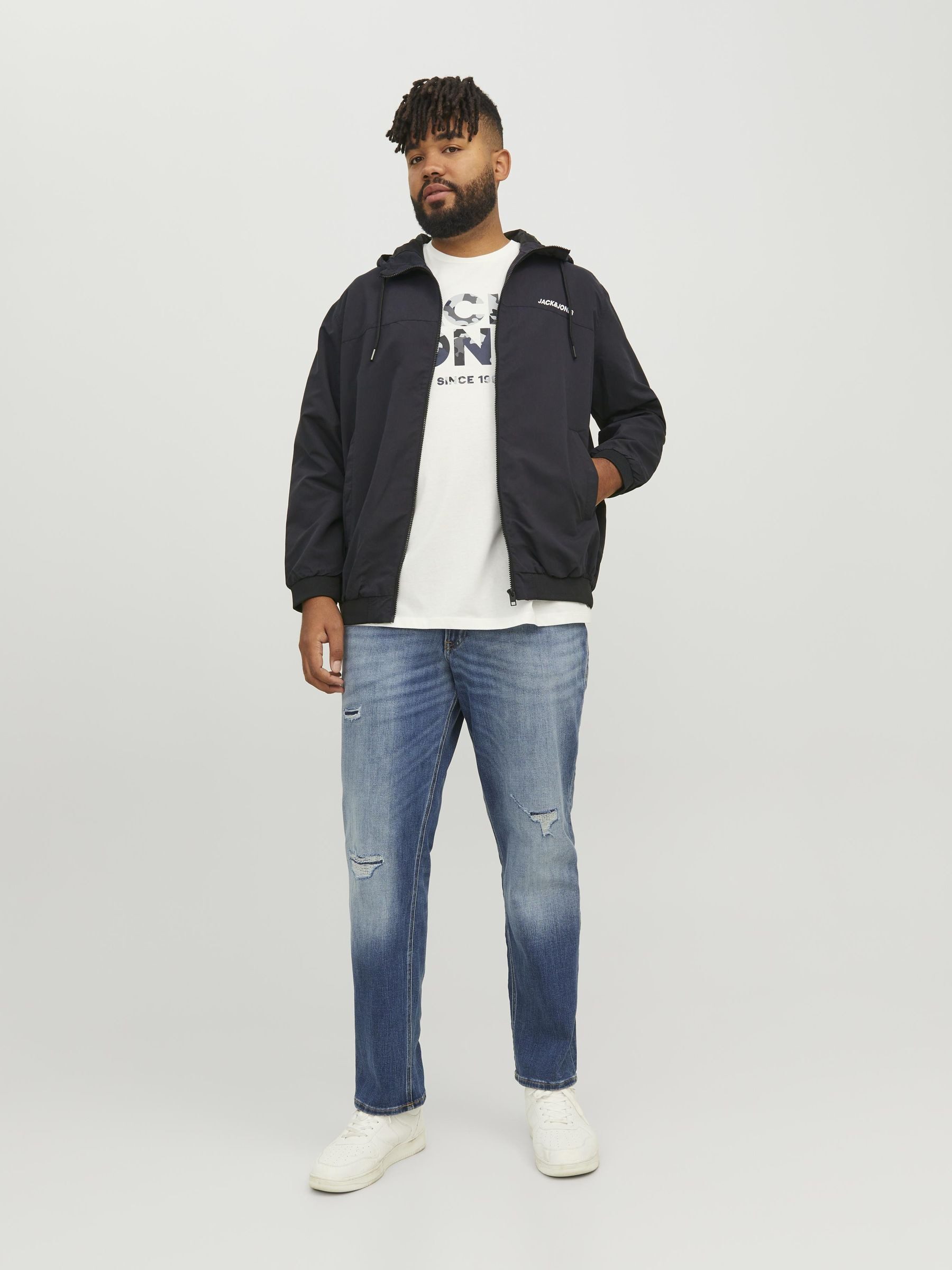 Jack & Jones PlusSize Bomberjack JJERUSH HOOD BOMBER NOOS PLS