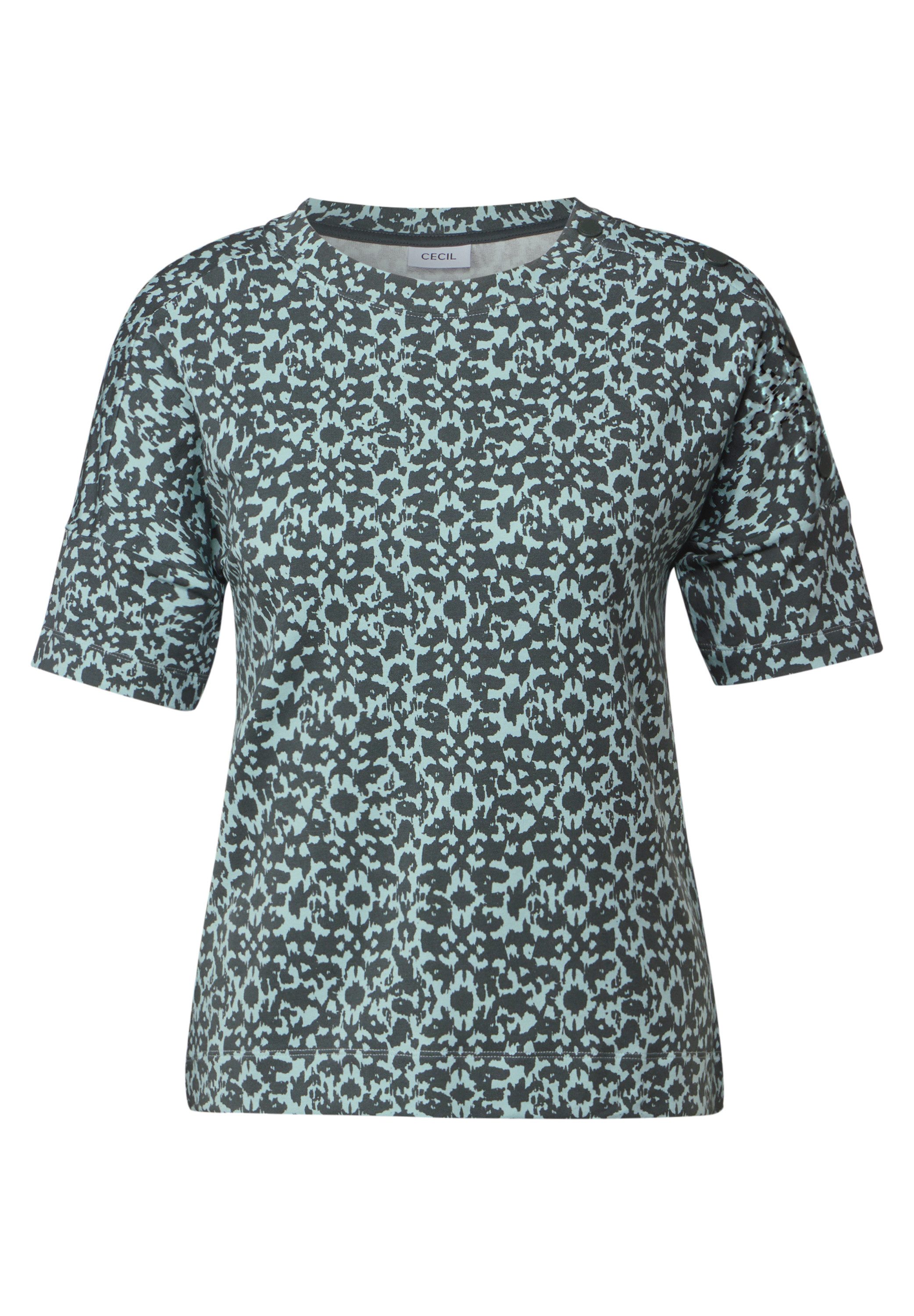 Cecil Shirt met print met minimalprint en knoopdetail