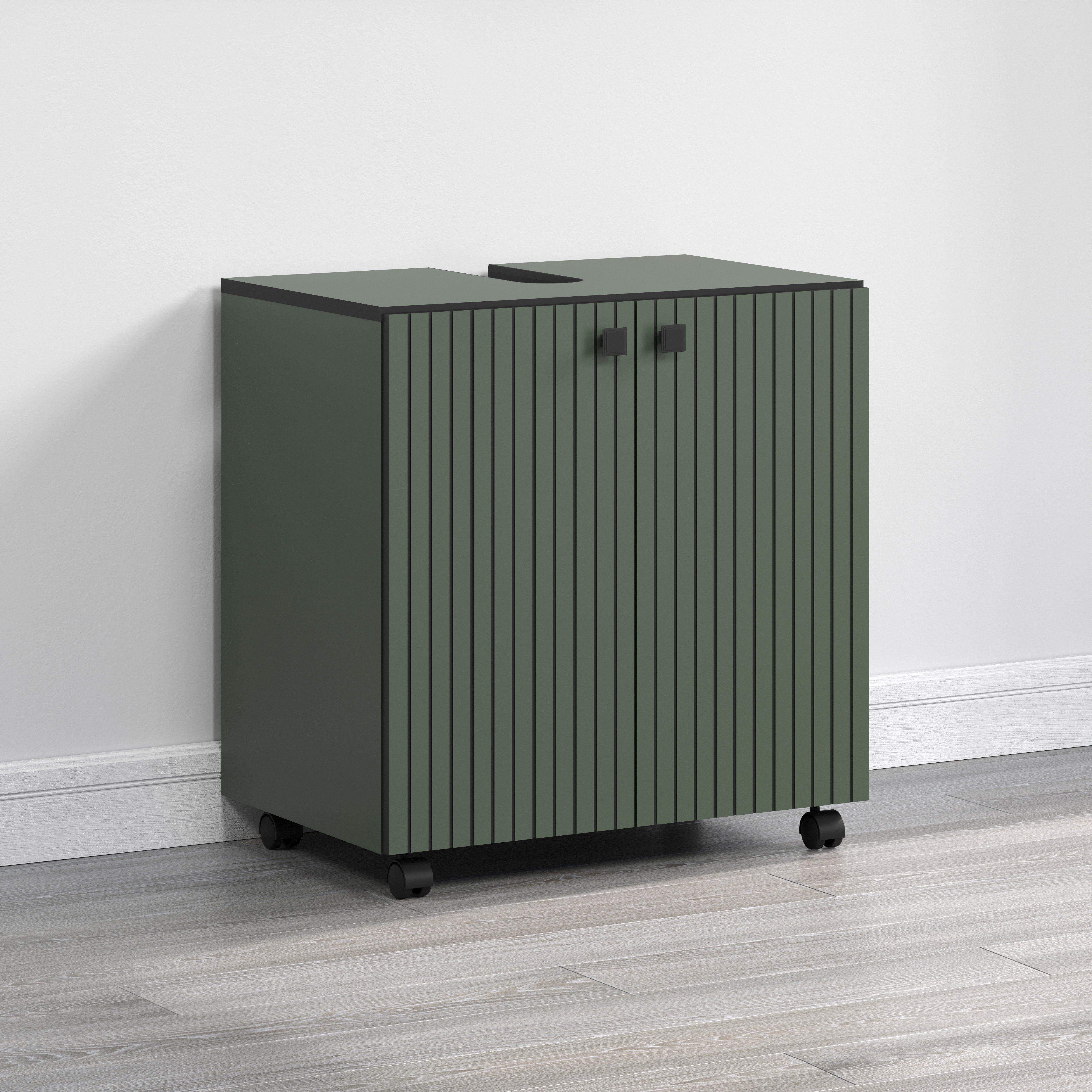 welltime Wastafelonderkast Amrum BxHxD 80 x 64 x 42 cm wastafelonderkast eiken rillen-look (1 stuk)