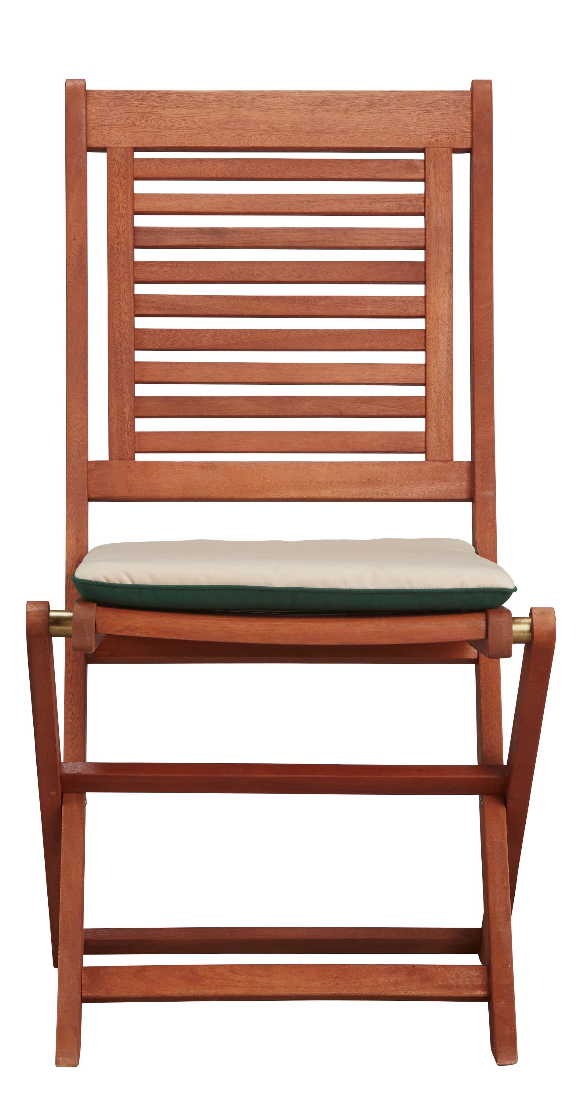 MERXX Tuinstoel Cordoba set van 2, eucalyptus, opvouwbaar, bruin, incl. omkeerbare kussens (set, 2 stuks)