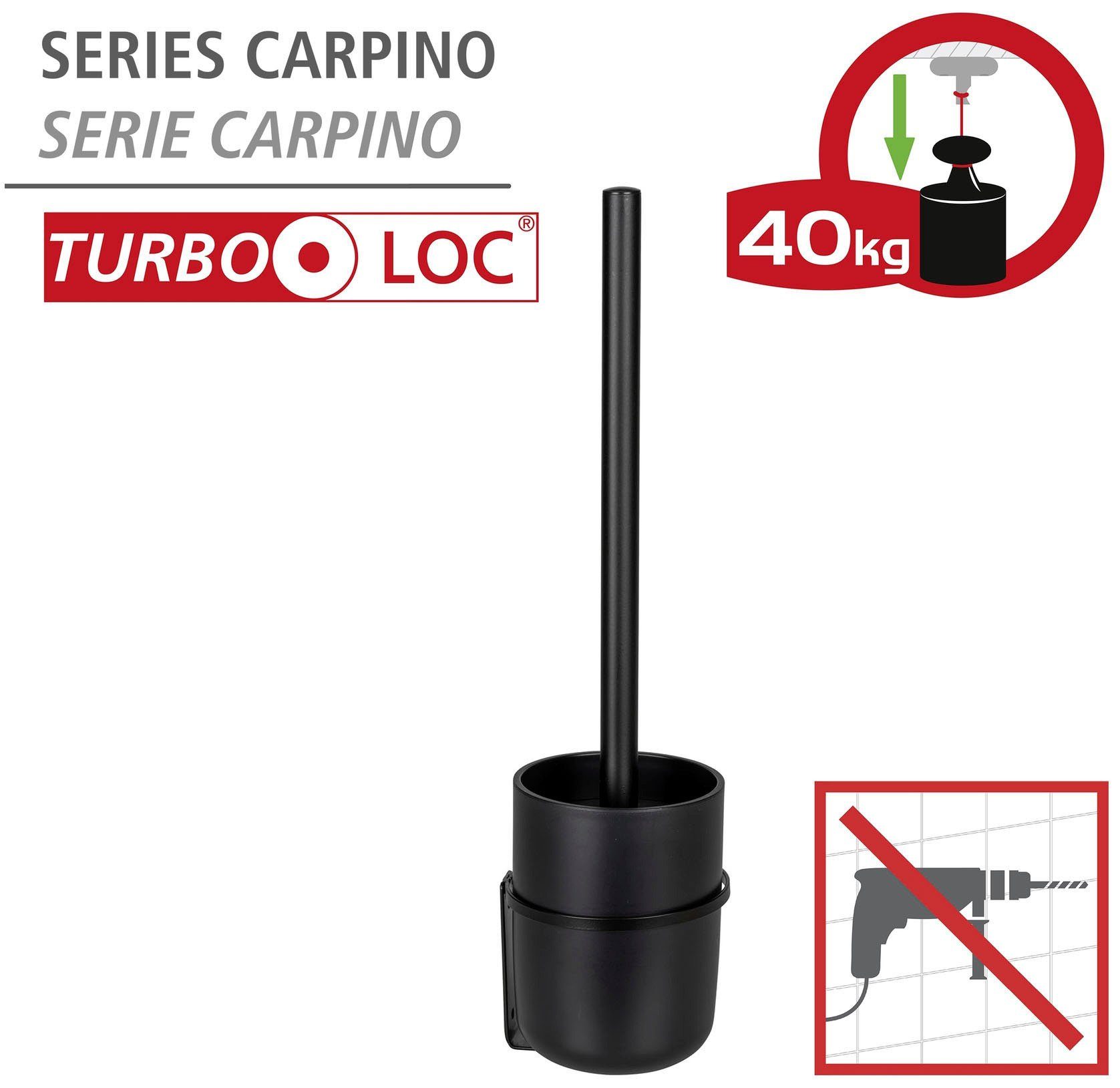 WENKO Toiletset Turbo-Loc® Carpino zwart, bevestigen zonder boren