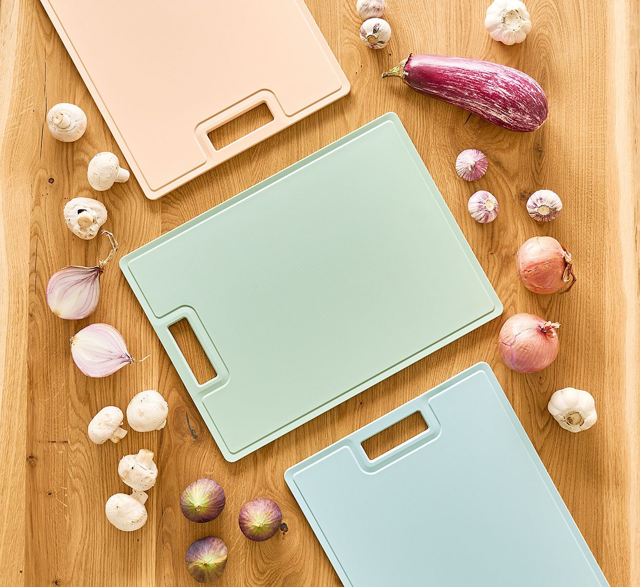 Zeller Present Snijplank Pastel' trendy pasteltinten (set, 3 stuks)