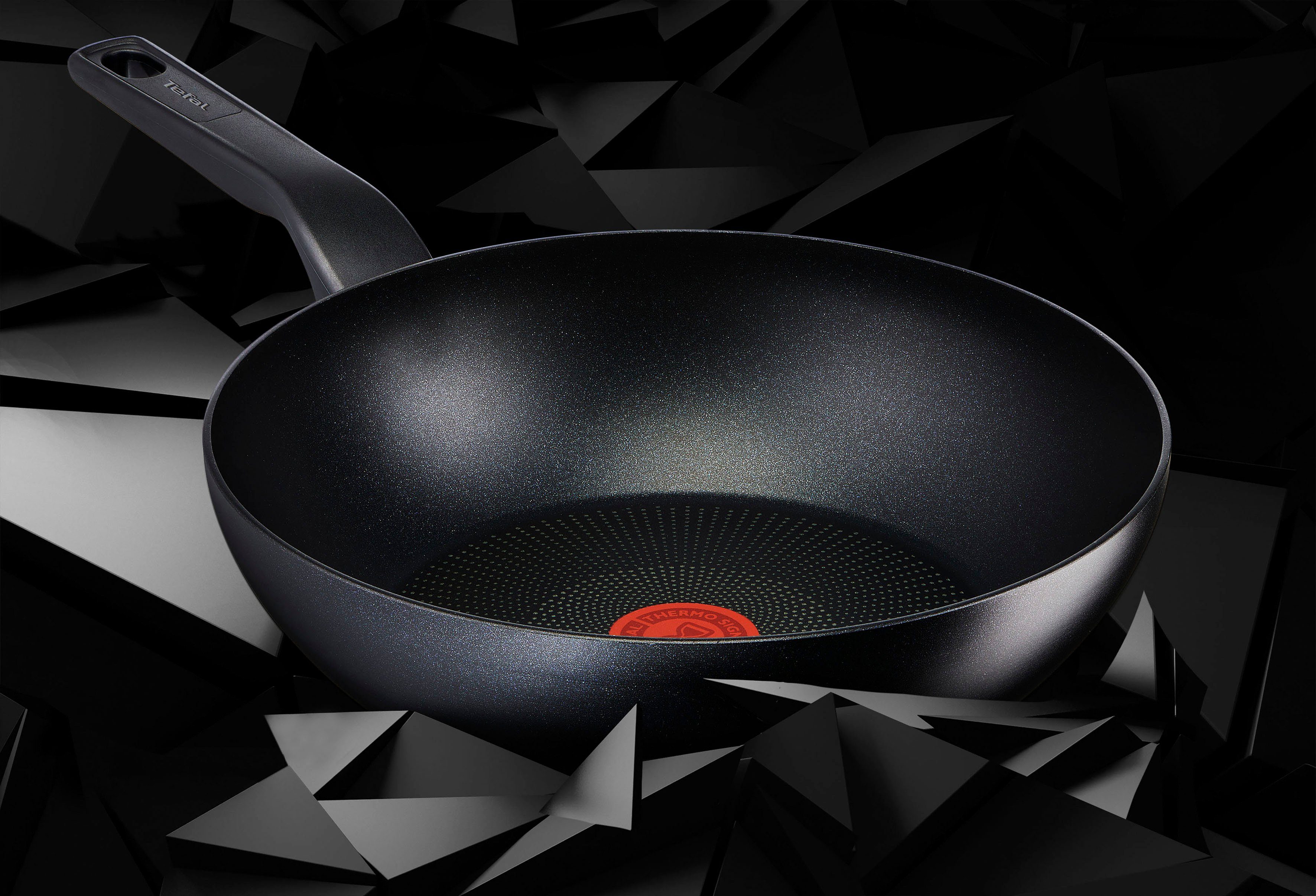 Tefal Wok Titanium Force Wokpan, Inductie, Ø 28 cm extra duurzame anti-aanbakcoating, thermo-signaal, diepe vorm
