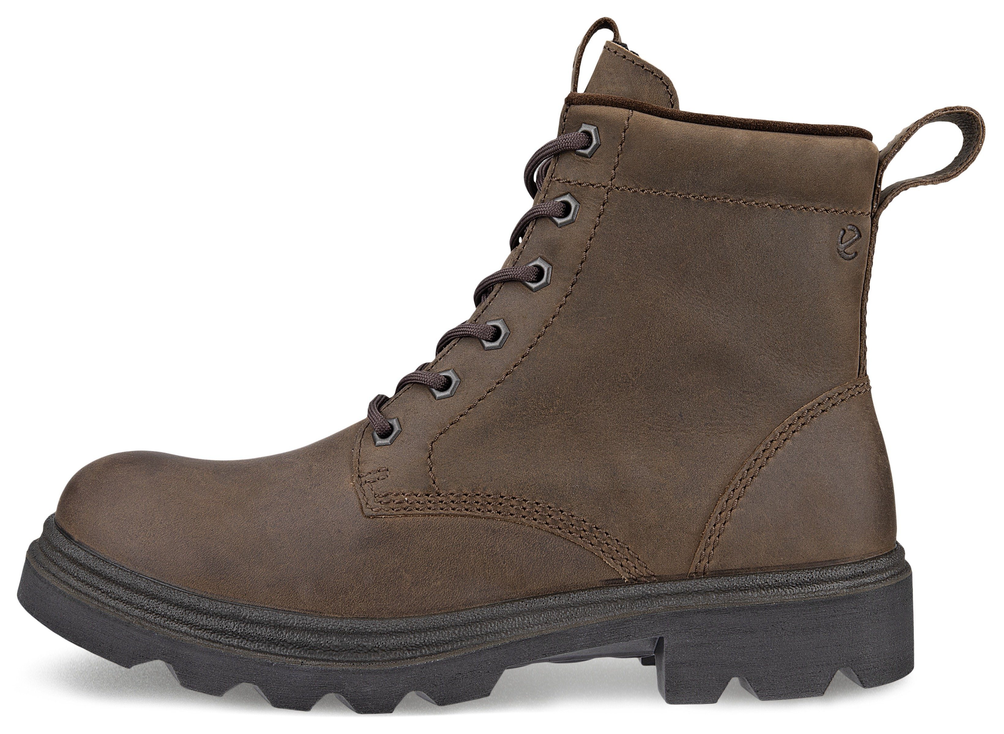 Ecco Hoge veterschoenen Grainer W ankle boot, winter boots, block heel, with lambswool lining