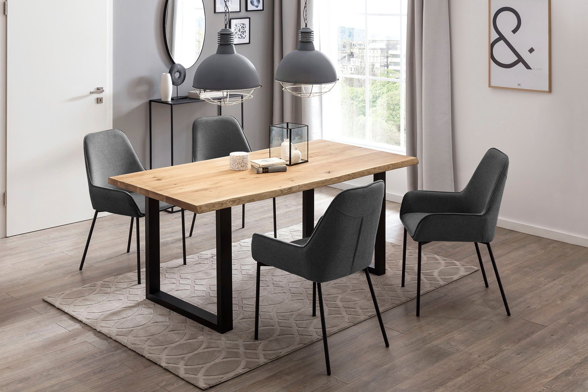 SalesFever Eetkamerstoel Bekleding van structuurstof (set, 2 stuks)