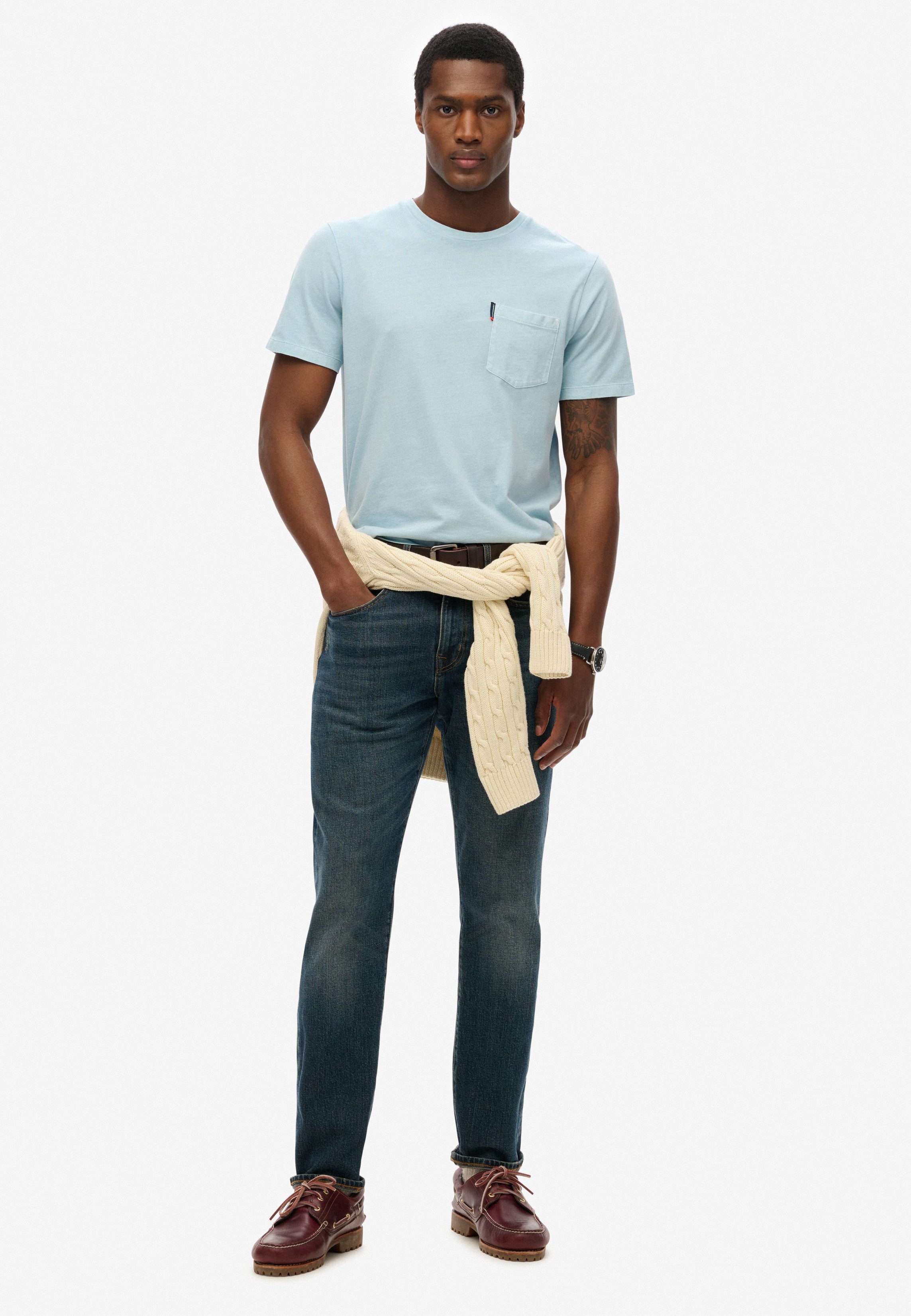 Superdry Shirt met ronde hals CLASSIC ESSENTIAL POCKET TEE