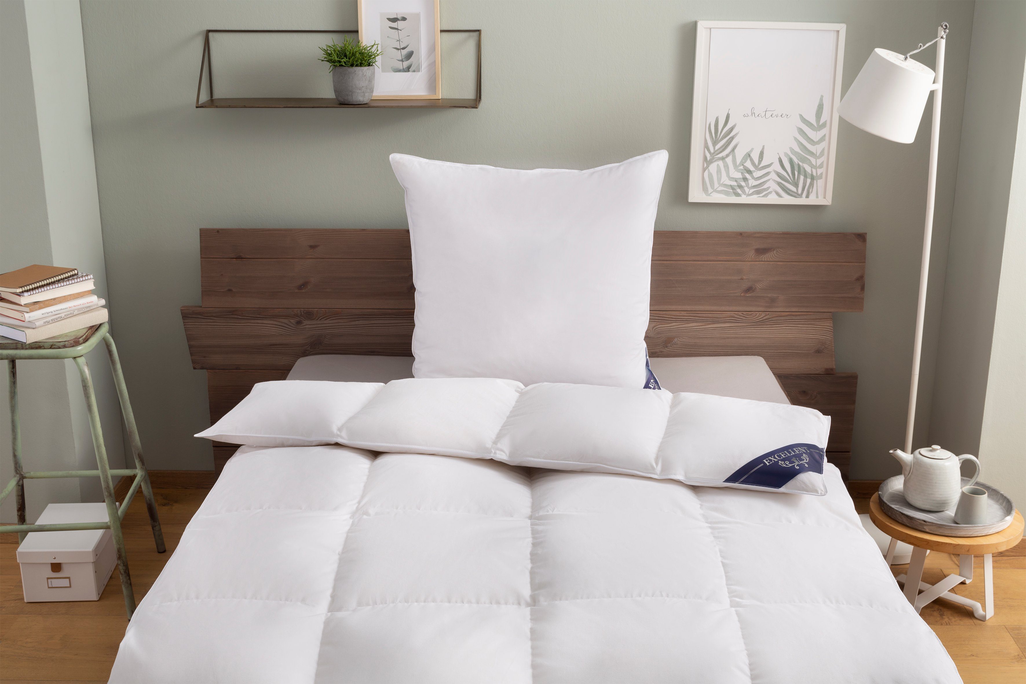 Excellent Donzen dekbed + 3-kamer-hoofdkussen Wenen (voordeelset) dekbedden wit