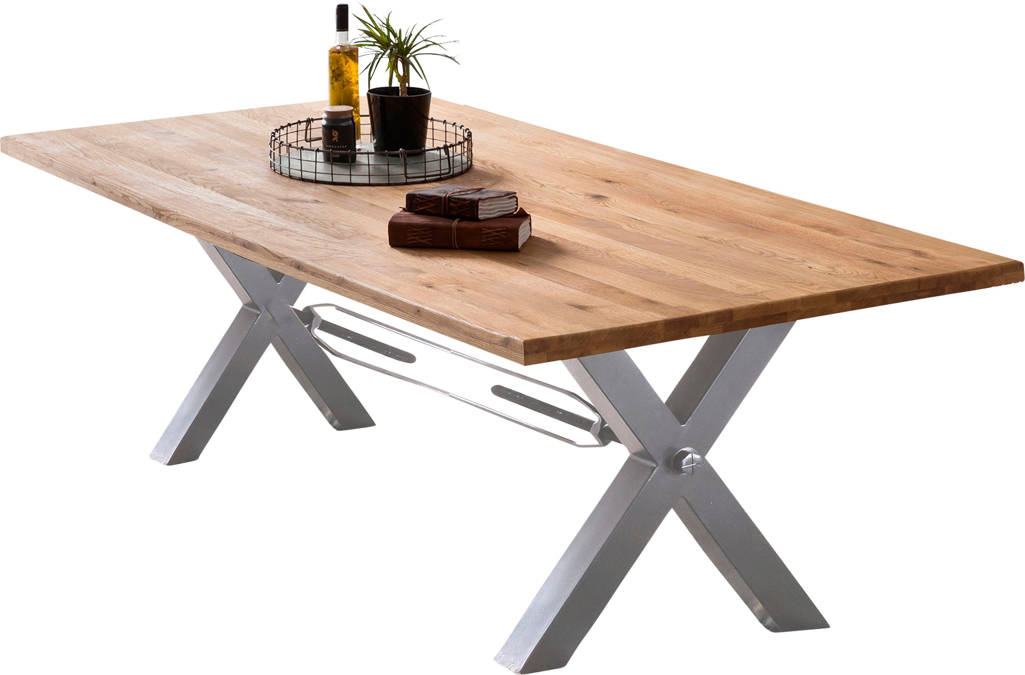 SIT Eettafel X-frame in industriële antiek-look