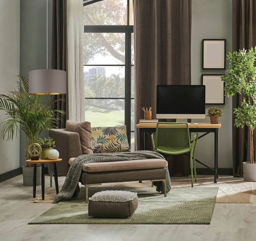 EGLO Hanglamp MASERLO hanglamp, cappuccino, goud, zilver, stof, elegant, modern