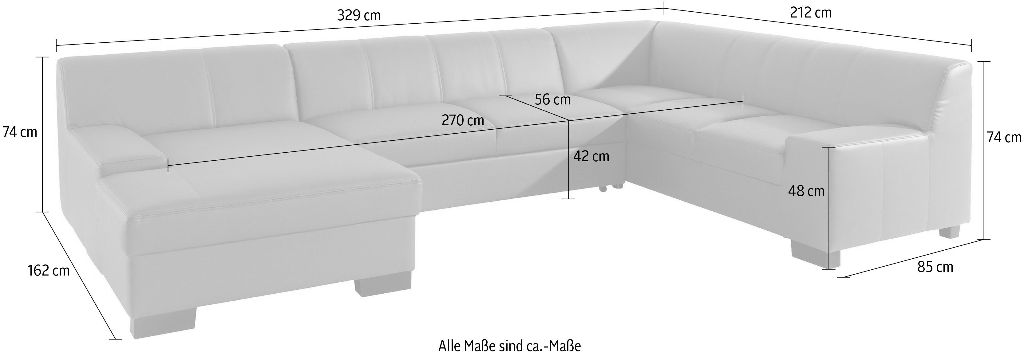 DOMO collection Zithoek Norma, met kunstleer of leren bekleding, veel ruimte, tijdloos & elegant