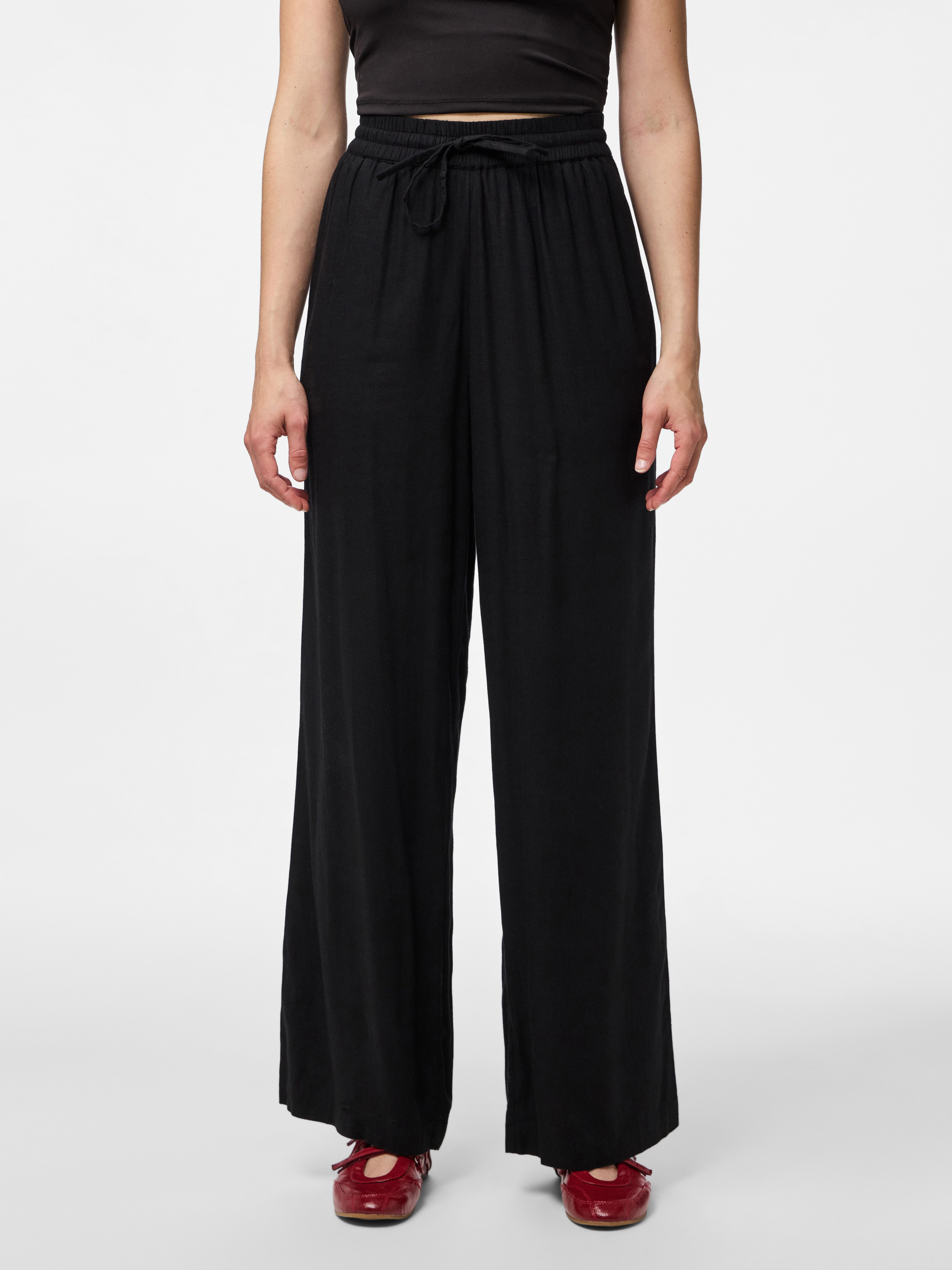 pieces Comfortbroek PCPIA HW WIDE PANTS WVN NOOS