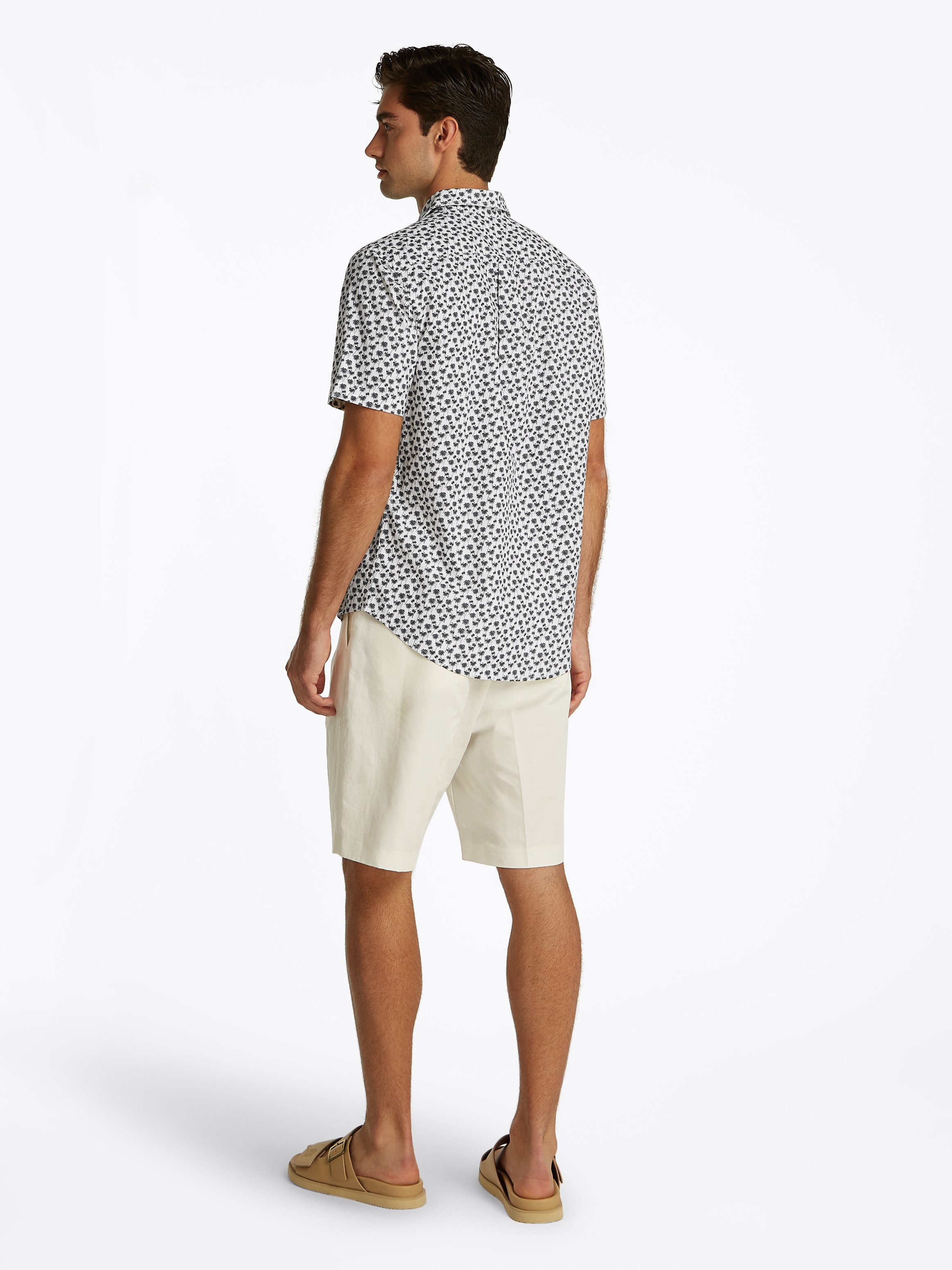 Tommy Hilfiger Overhemd met korte mouwen FLEX POPLIN PALM SS SF SHIRT