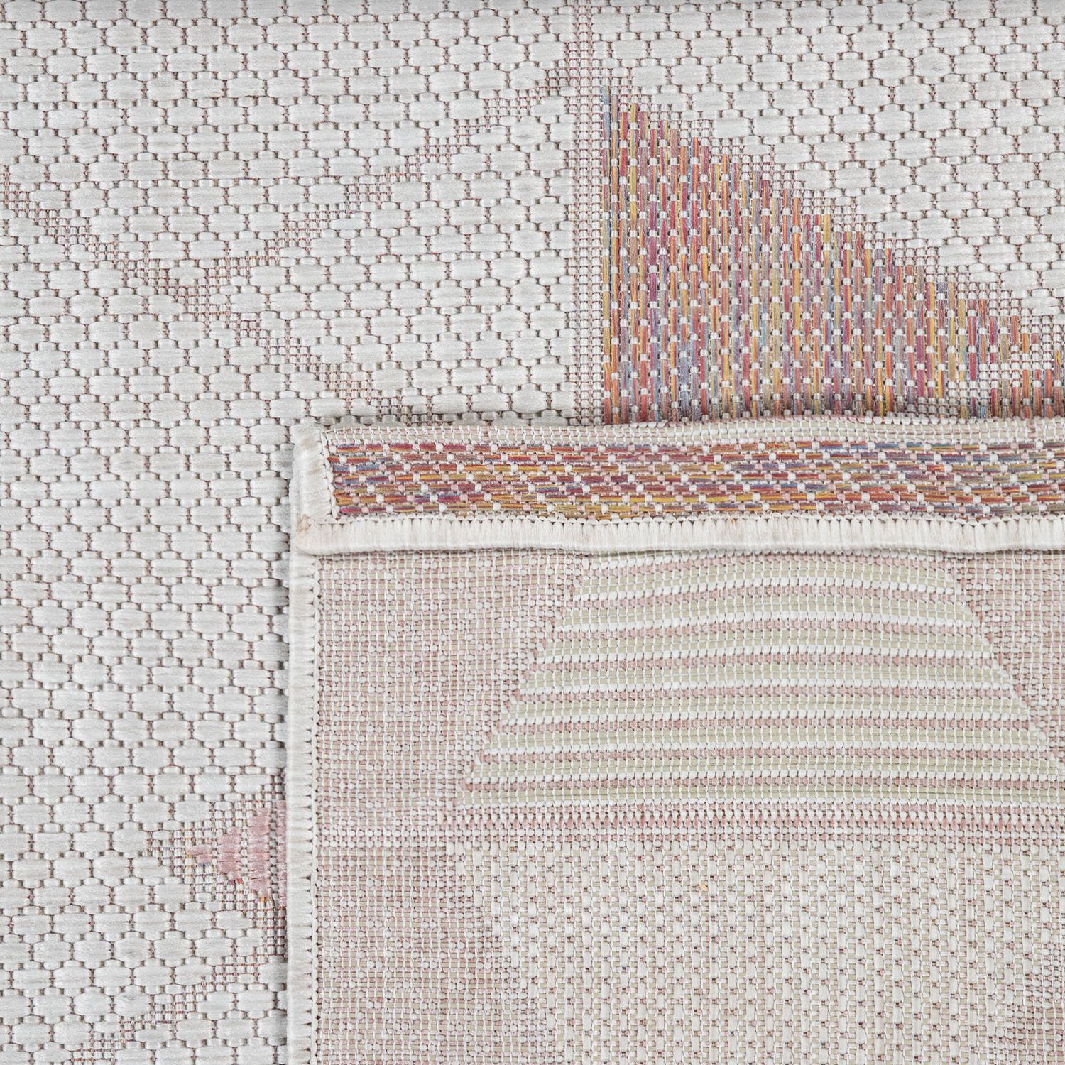 Paco Home Vloerkleed Kuba 130 Platweefsel, modern design, pastelkleuren, geschikt voor buiten