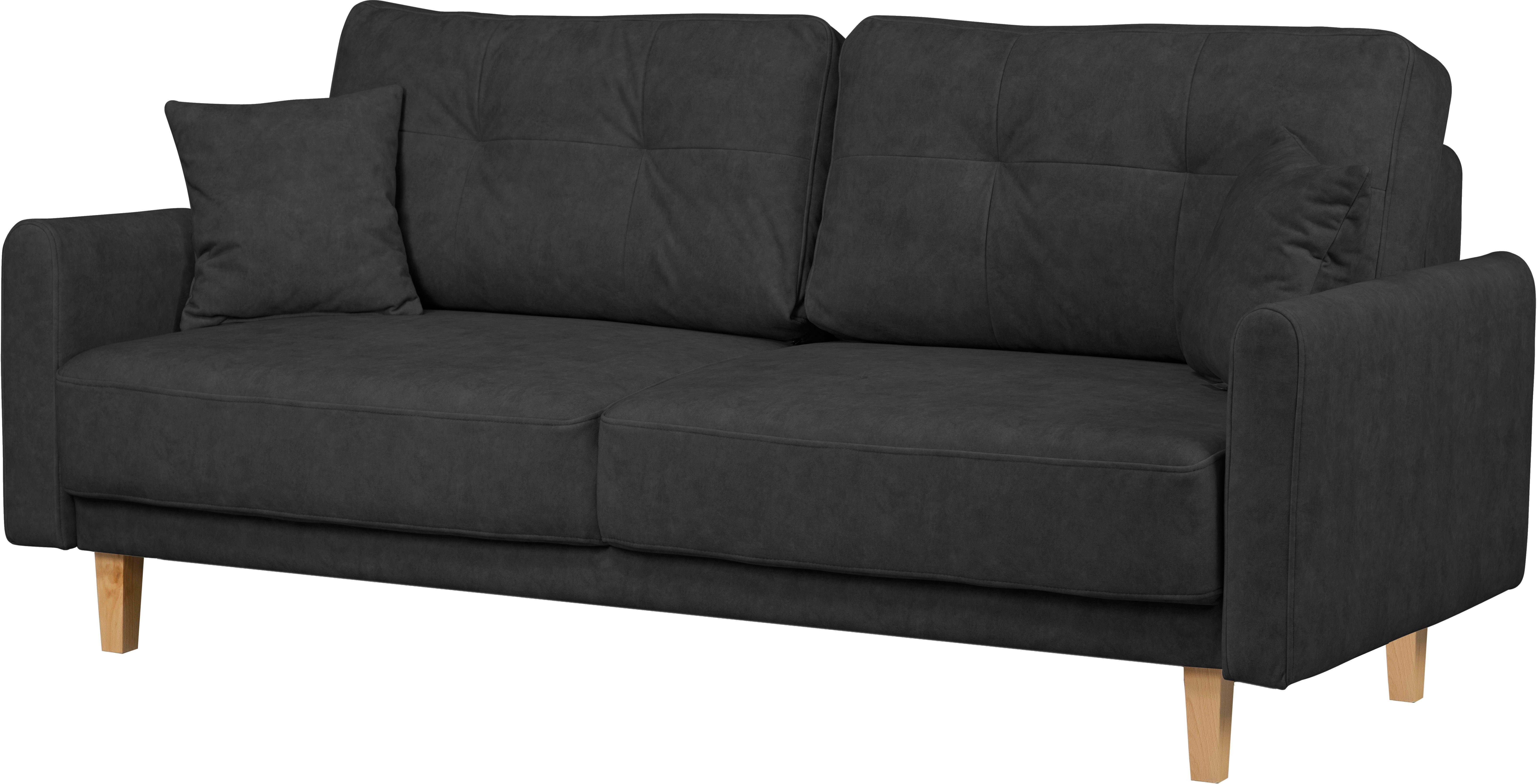 Home affaire 2-zitsbank TRIPLO met golfsysteem, afmetingen B/D/H: 165/100/89 cm Bank met stiksel in het ruggebied, incl. rugkussen en sierkussen