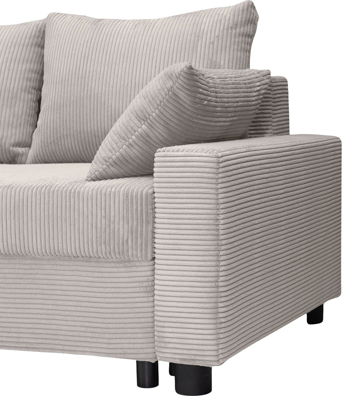 COLLECTION AB Hoekbank Parma L-vorm met slaapfunctie en bedlade, inclusief kussens, bonell-federkern