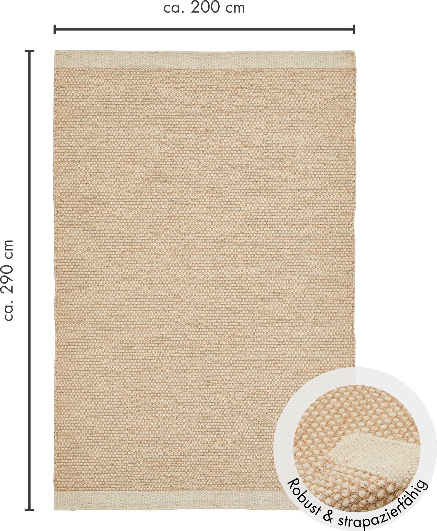 LUXOR living Wollen kleed Visby Handgeweven vloerkleed, platweefsel, met de hand geweven, zuivere wol